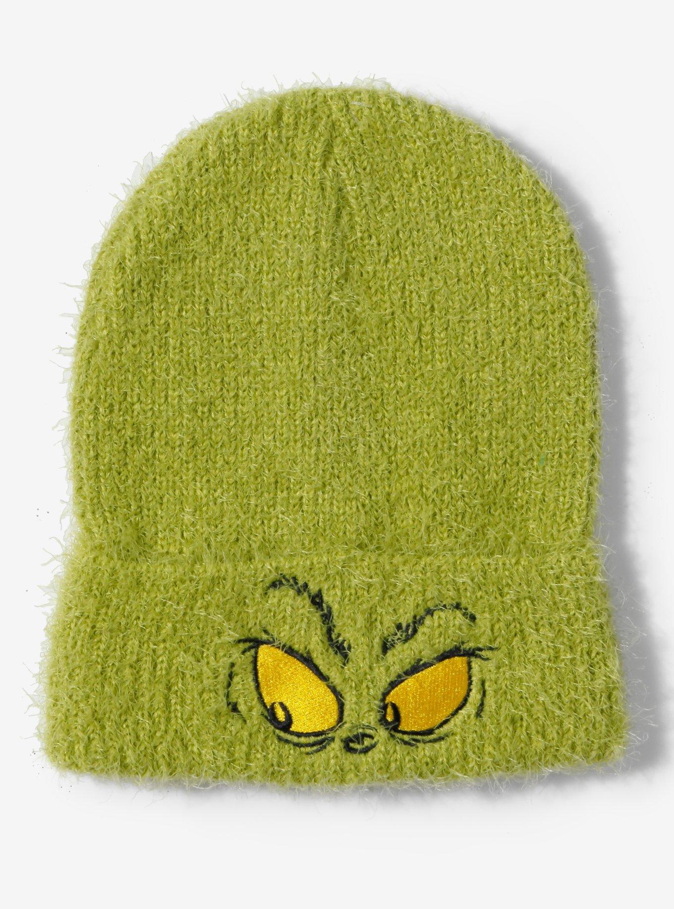 Dr. Seuss How the Grinch Stole Christmas Grinch Eyes Fuzzy Beanie - BoxLunch Exclusive, , hi-res