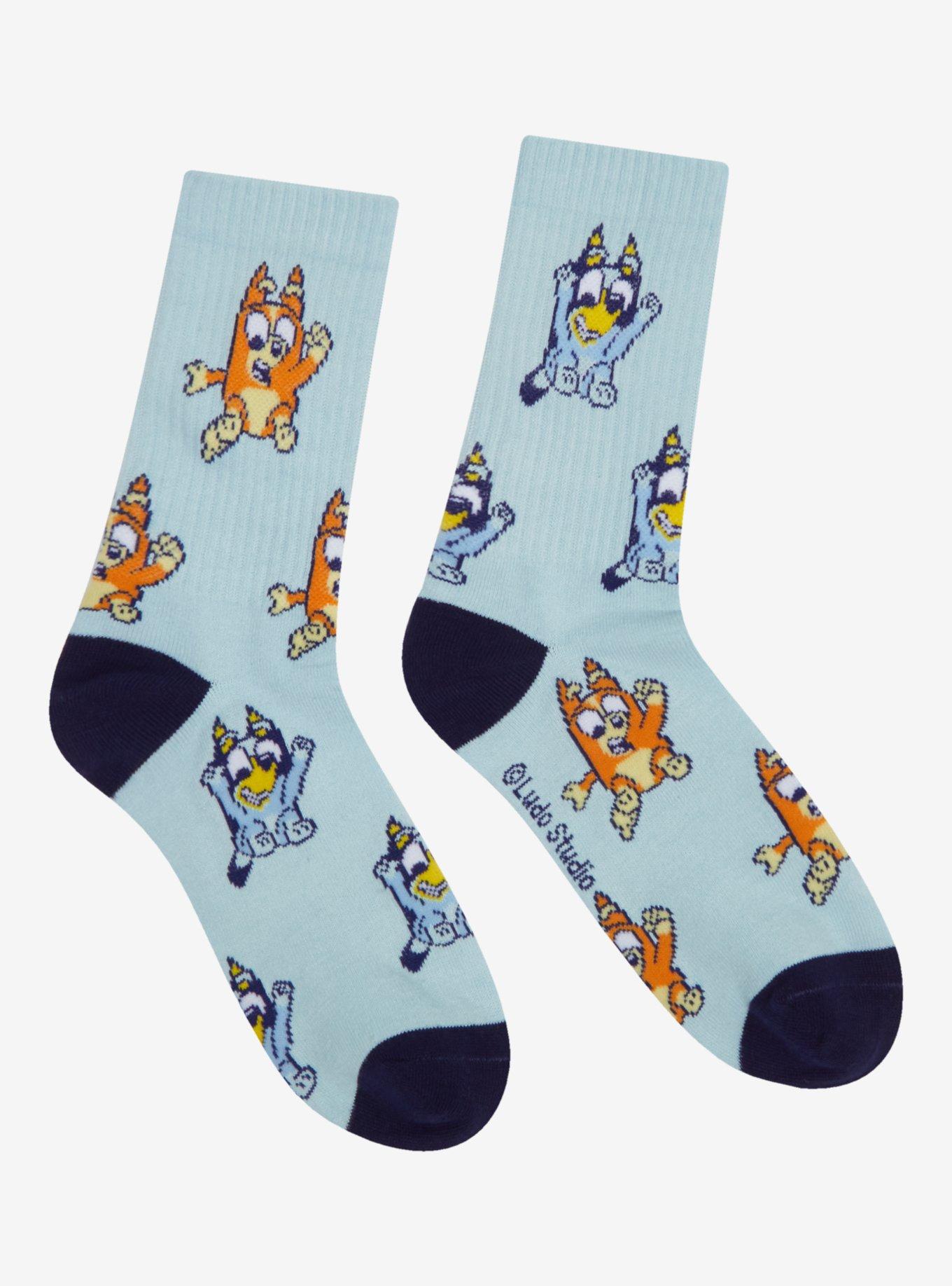 Bluey Bingo & Bluey Allover Print Crew Socks