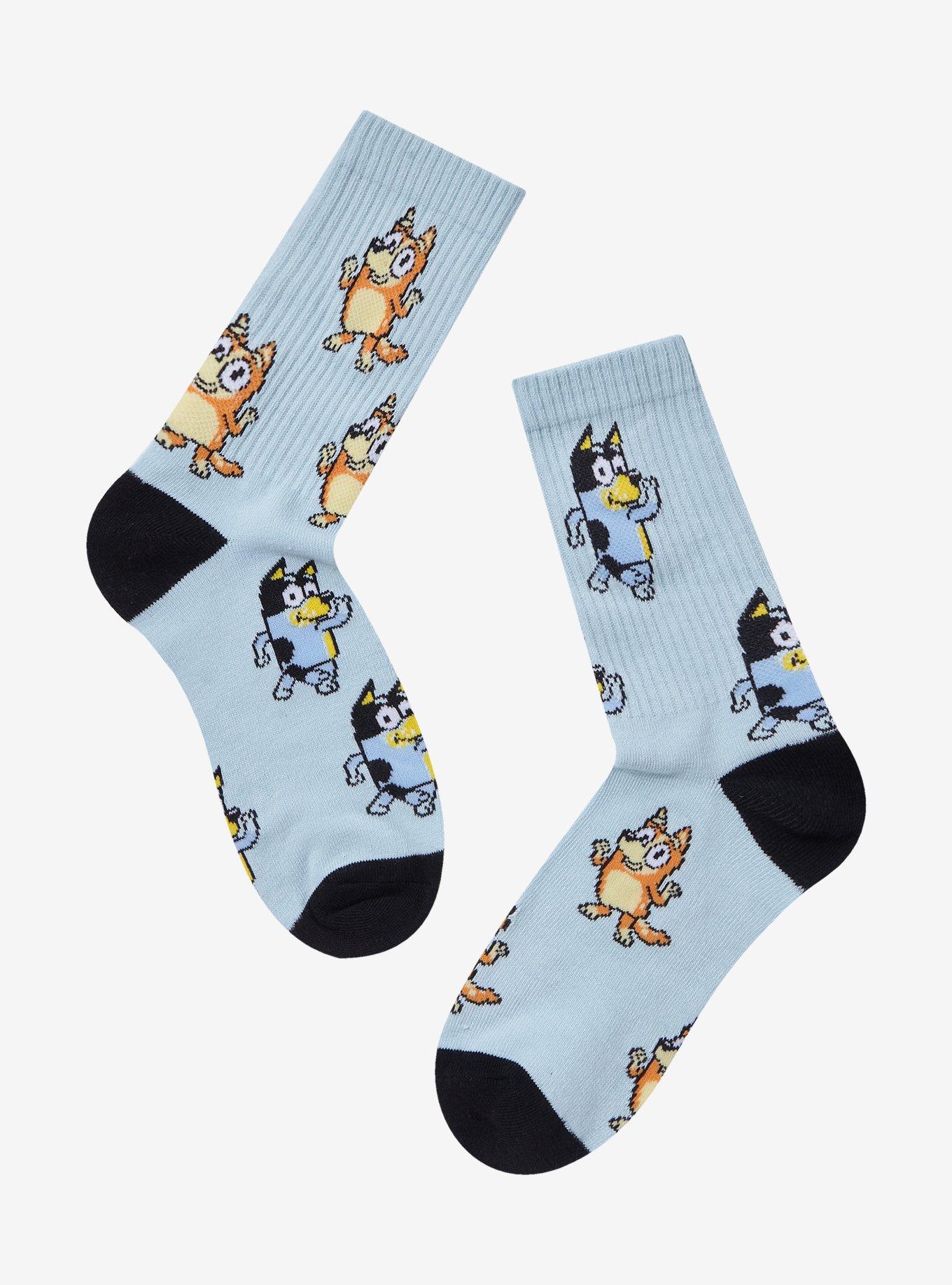 Bluey Bandit & Chilli Allover Print Crew Socks - BoxLunch Exclusive, , hi-res