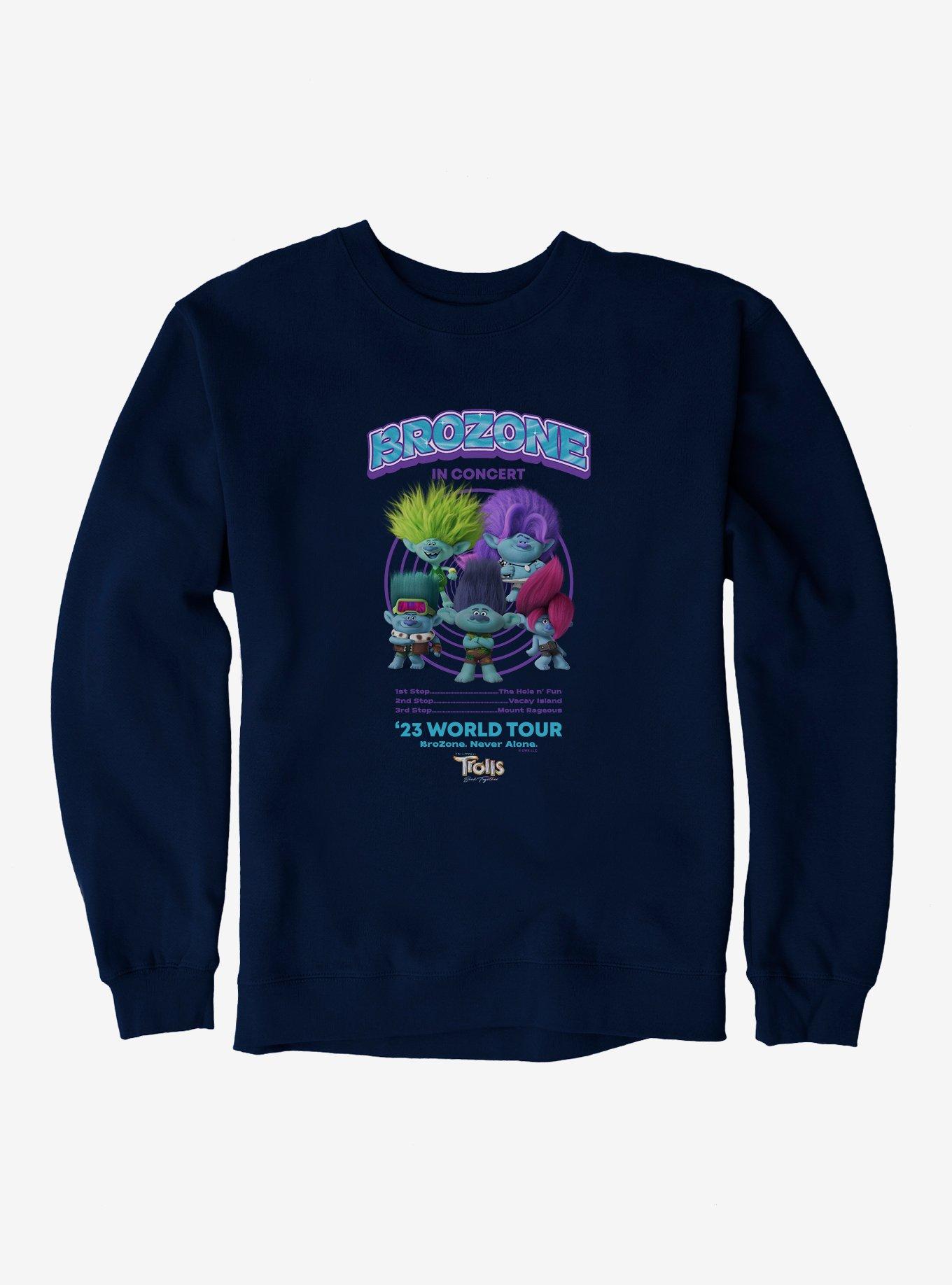 Trolls 3 Brozone '23 World Tour Sweatshirt, NAVY, hi-res
