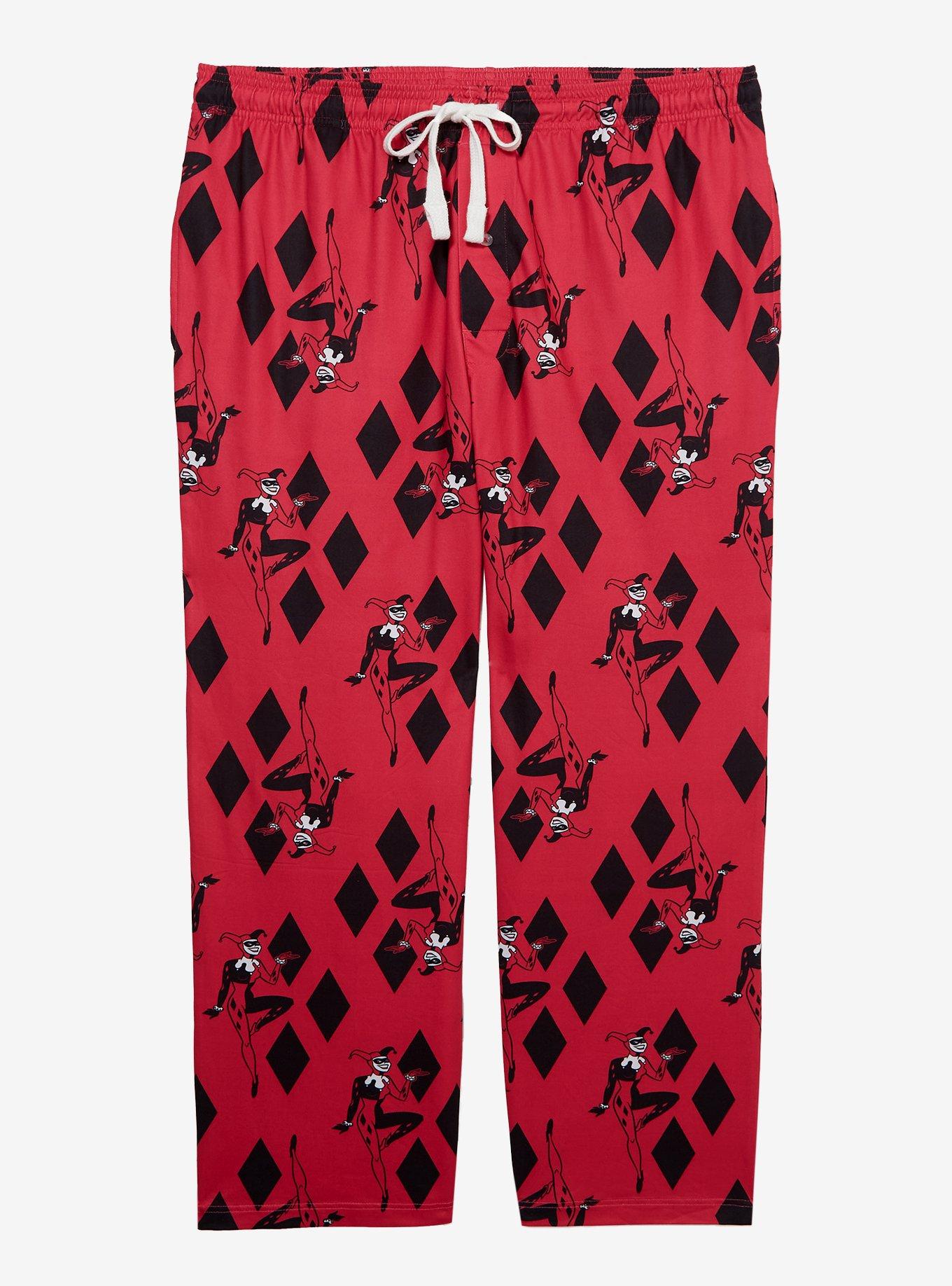 DC Comics Batman Harley Quinn Diamond Allover Print Women's Plus Size Sleep Pants — BoxLunch Exclusive, , hi-res