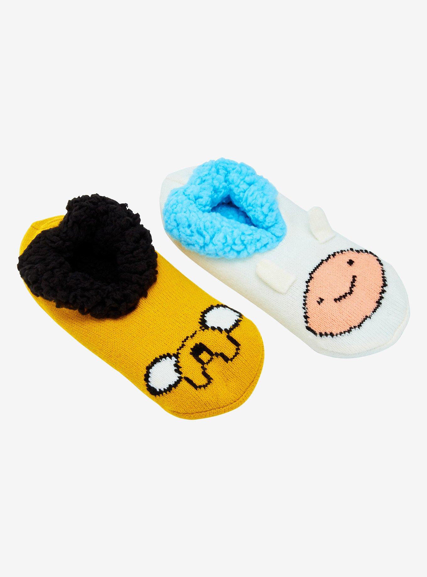 Adventure Time Finn & Jake Mismatched Slipper Socks — BoxLunch Exclusive, , hi-res