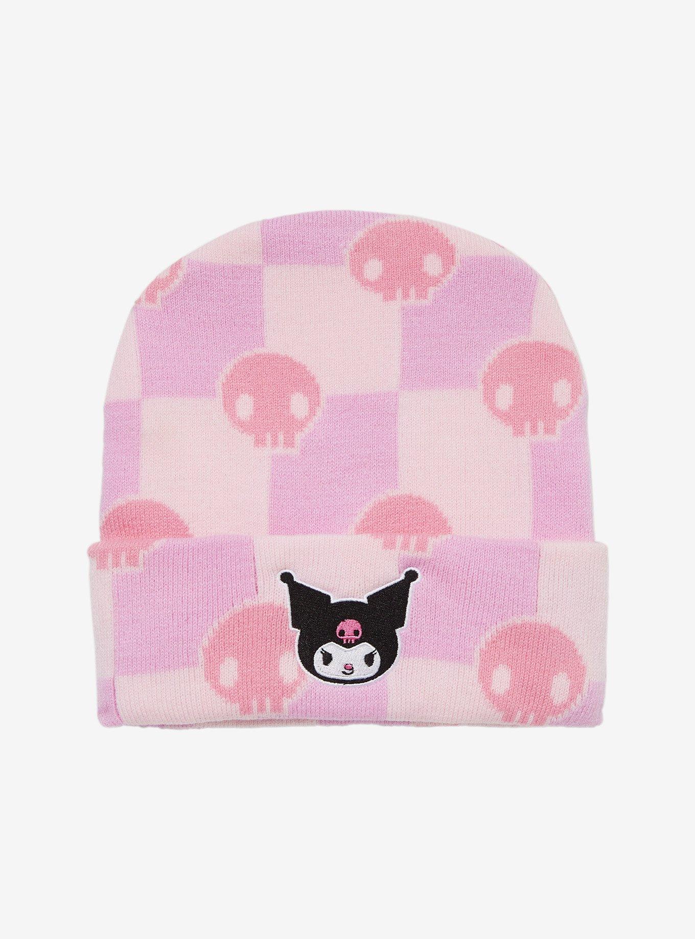 Sanrio Kuromi Skull Checkered Beanie, , hi-res