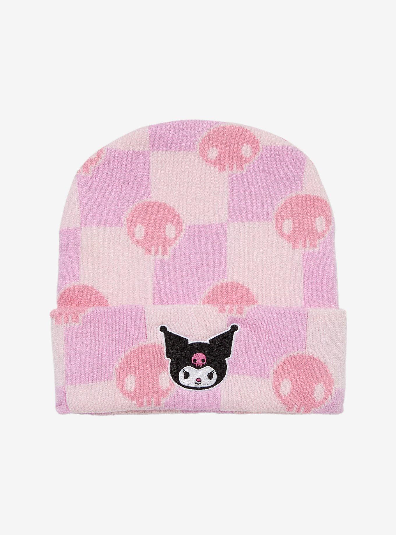 Sanrio Kuromi Skull Checkered Beanie, , hi-res