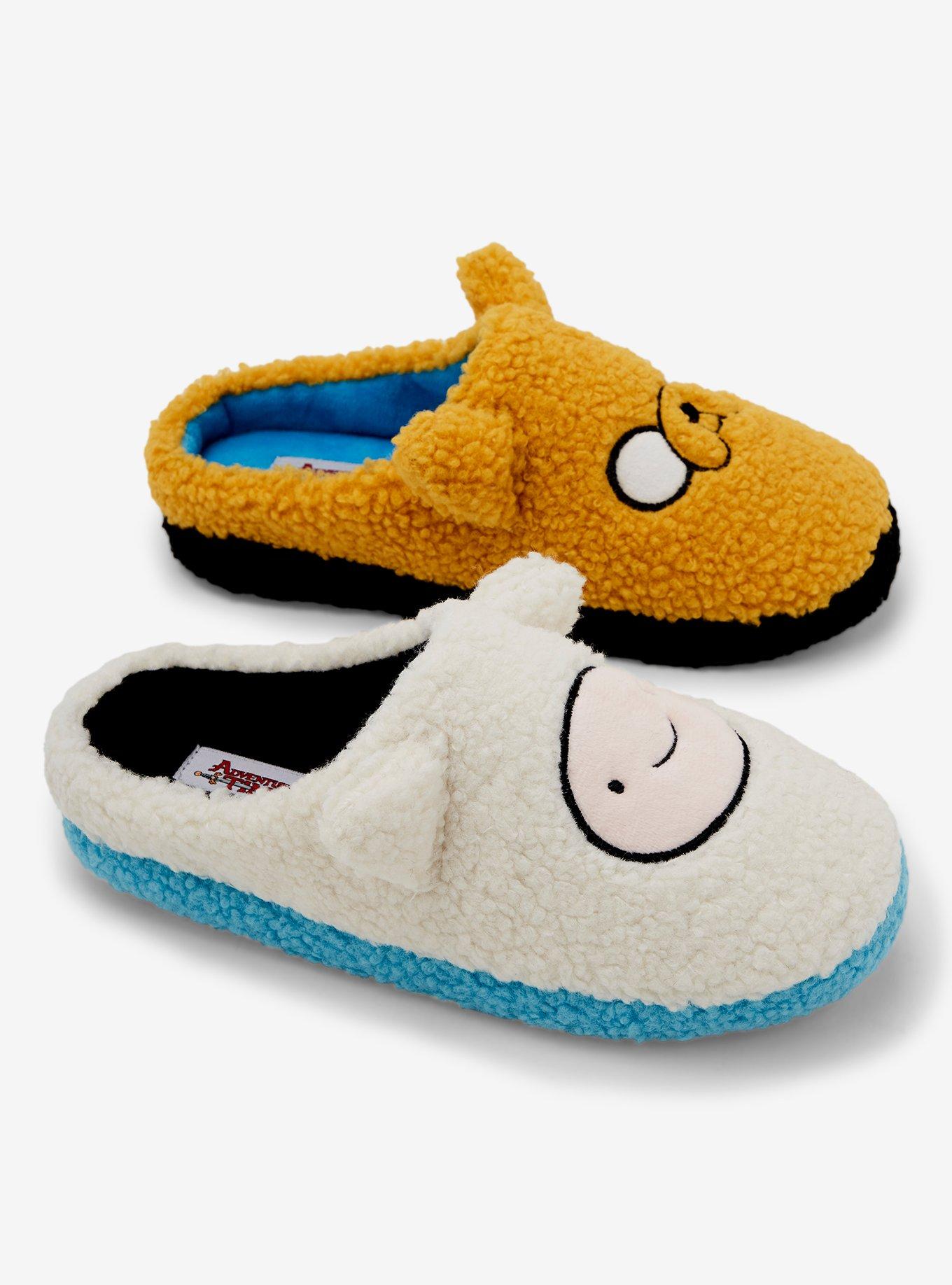 Adventure Time Finn & Jake Figural Women's Sherpa Slippers — BoxLunch Exclusive, , hi-res