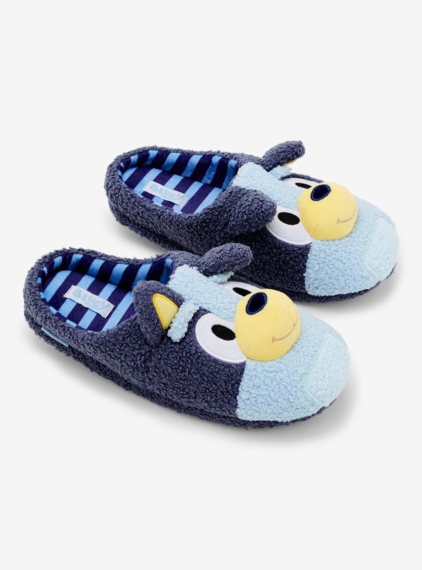 Bluey Figural Sherpa Men's Slippers &mdash; BoxLunch Exclusive, BLUE, hi-res
