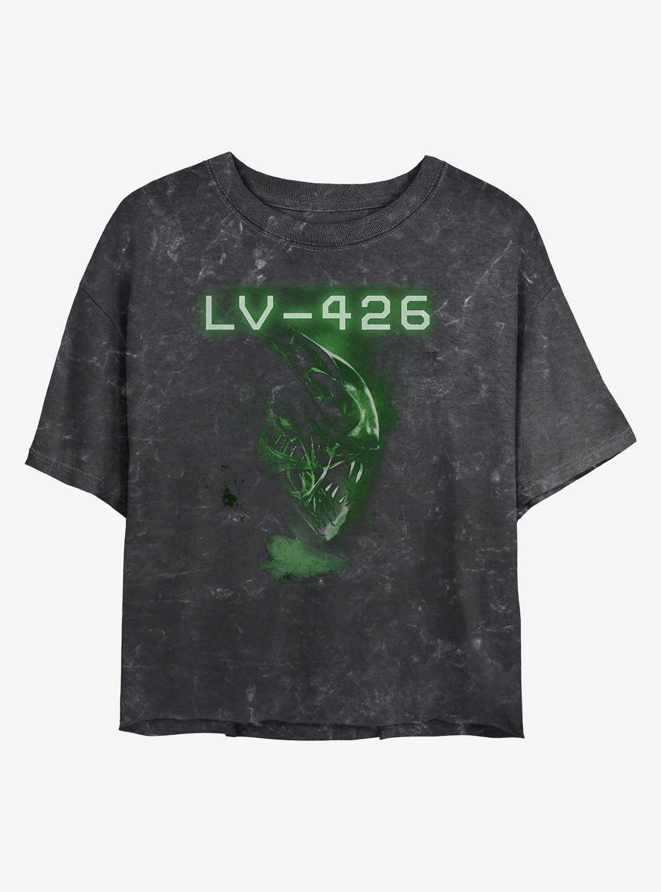 Alien 426 Xenomorph Scan Girls Mineral Wash Crop T-Shirt, , hi-res