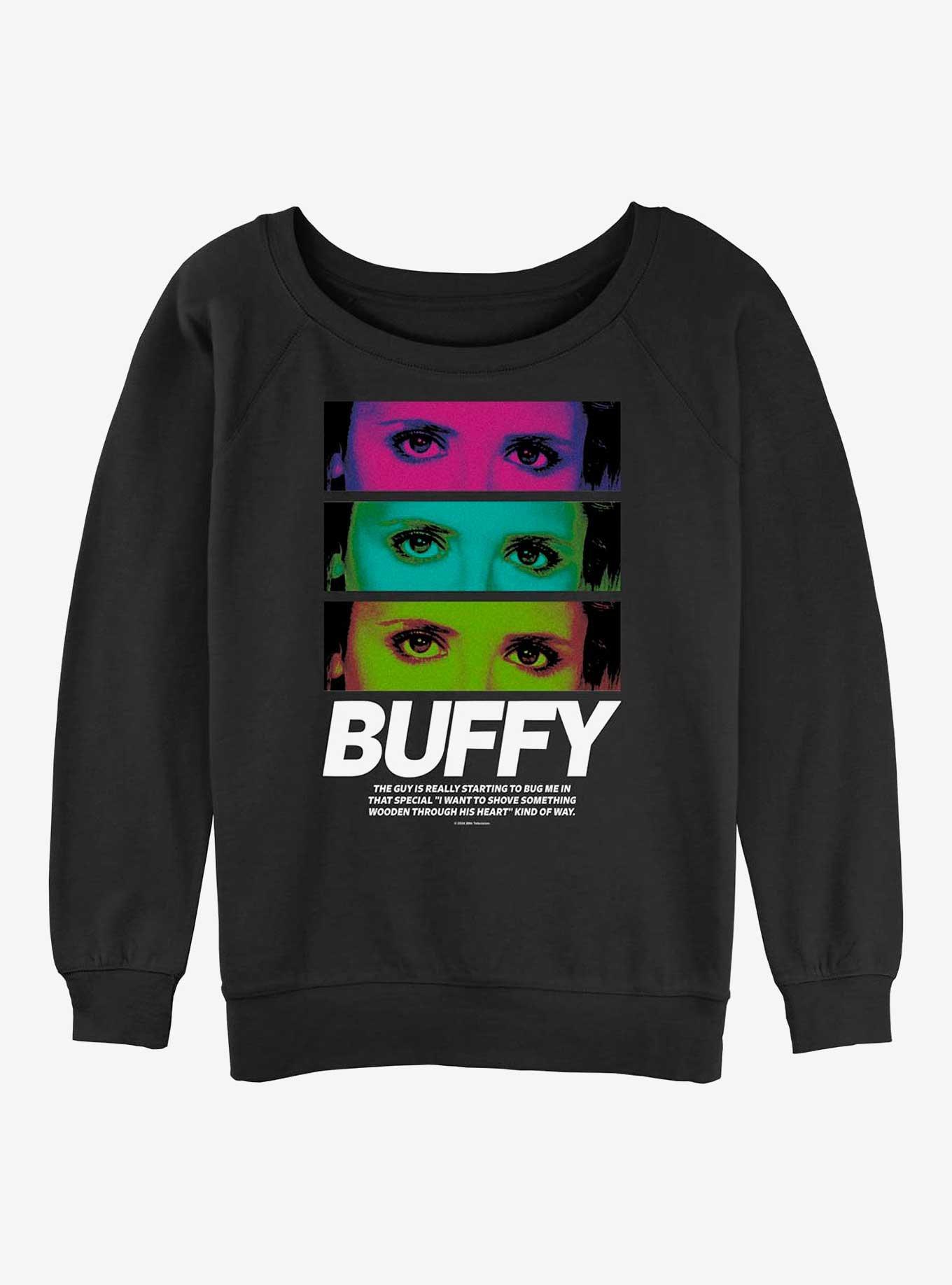 Buffy The Vampire Slayer Buffy Stack Girls Slouchy Sweatshirt