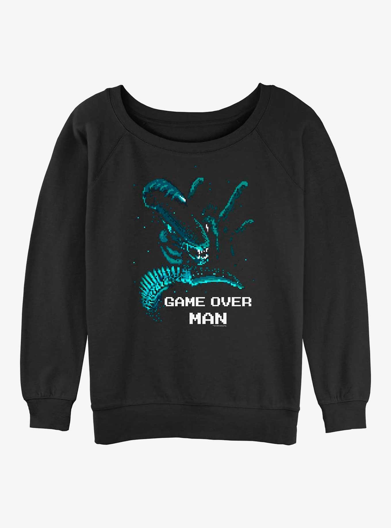 Alien Game Over Man Pixel Girls Slouchy Sweatshirt, , hi-res