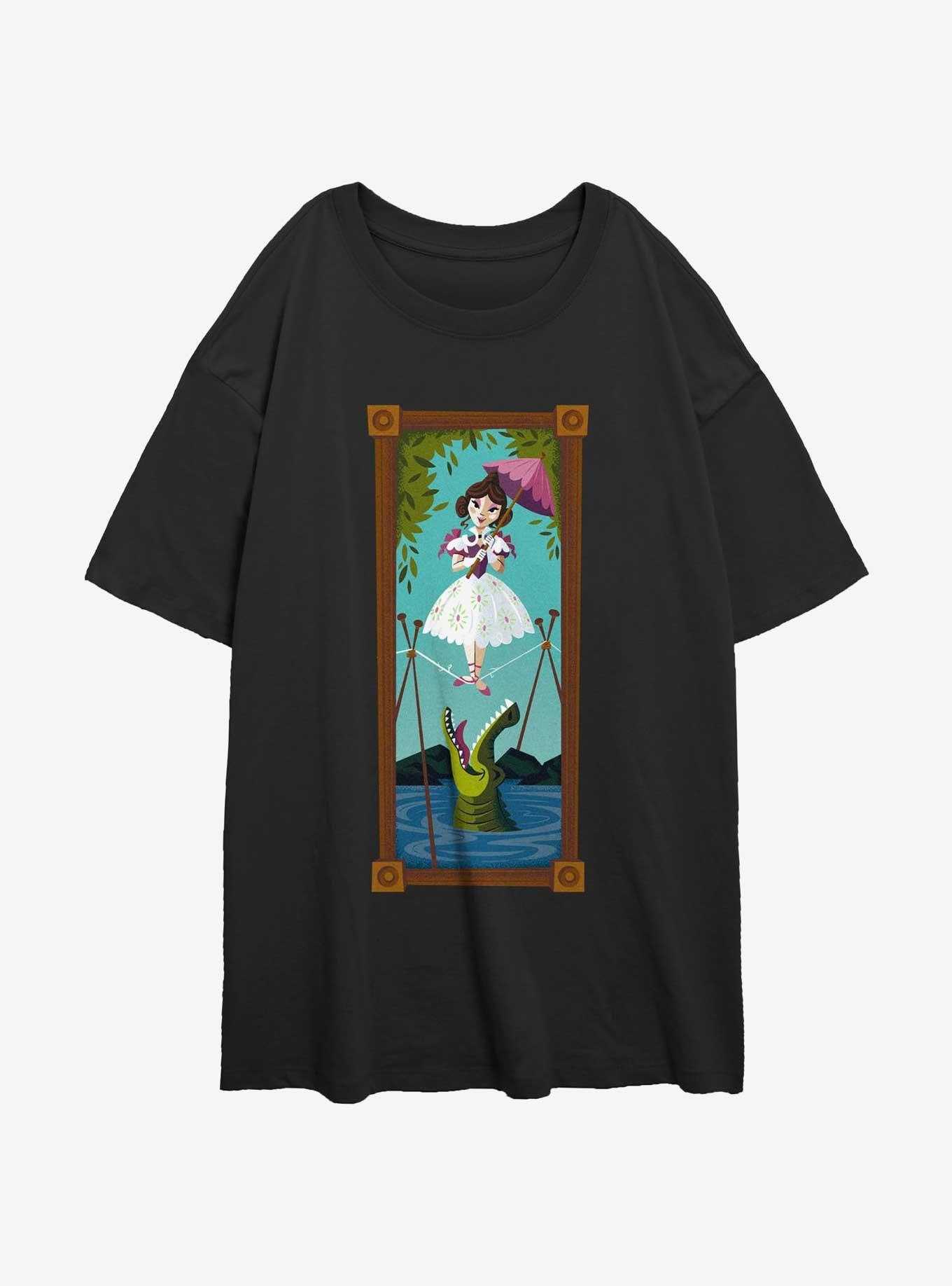 Disney The Haunted Mansion Tightrope Walker Portrait Character Girls Oversized T-Shirt