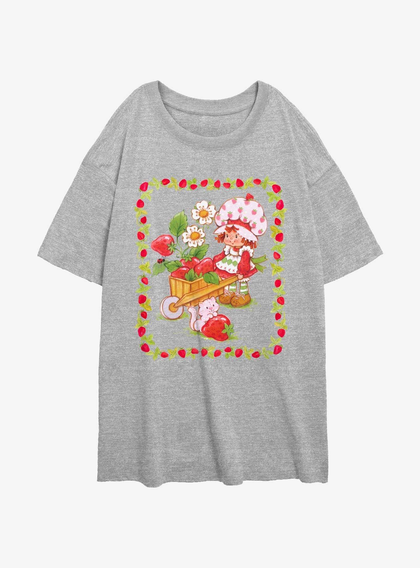 Strawberry Shortcake Wagon Berries Girls Oversized T-Shirt, ATH HTR, hi-res