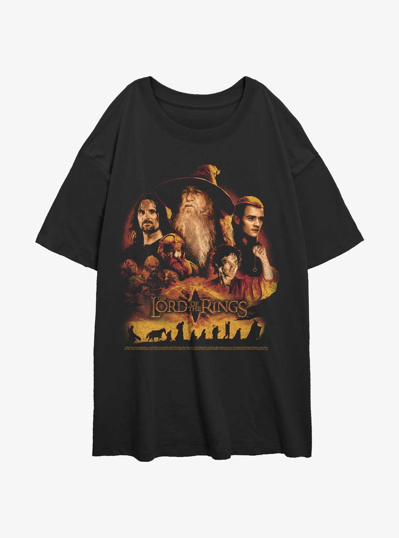 Lord Ring Character Heads Girls Oversized T-Shirt, , hi-res