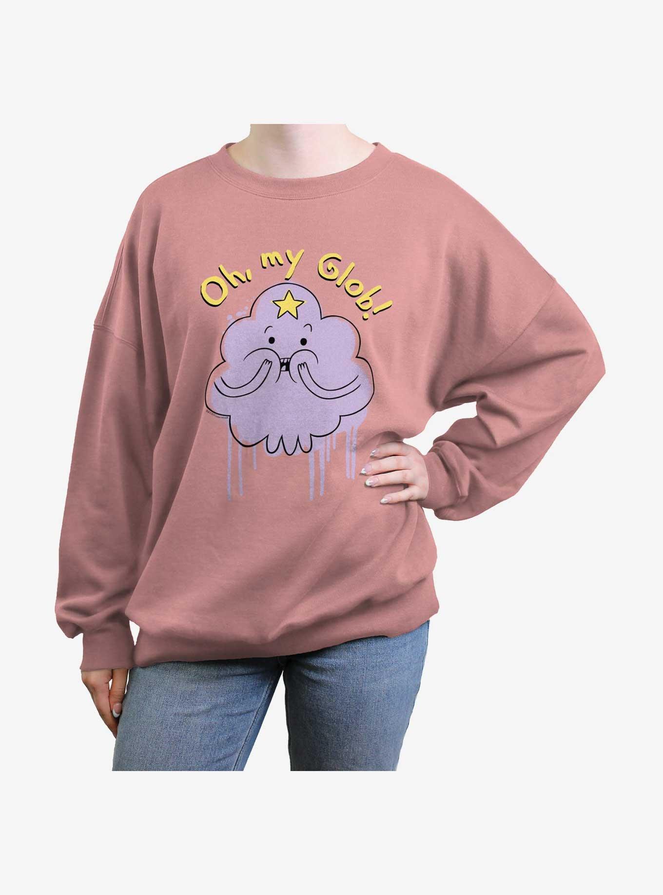 Adventure Time Oh My Glob Girls Oversized Sweatshirt, DESERTPNK, hi-res