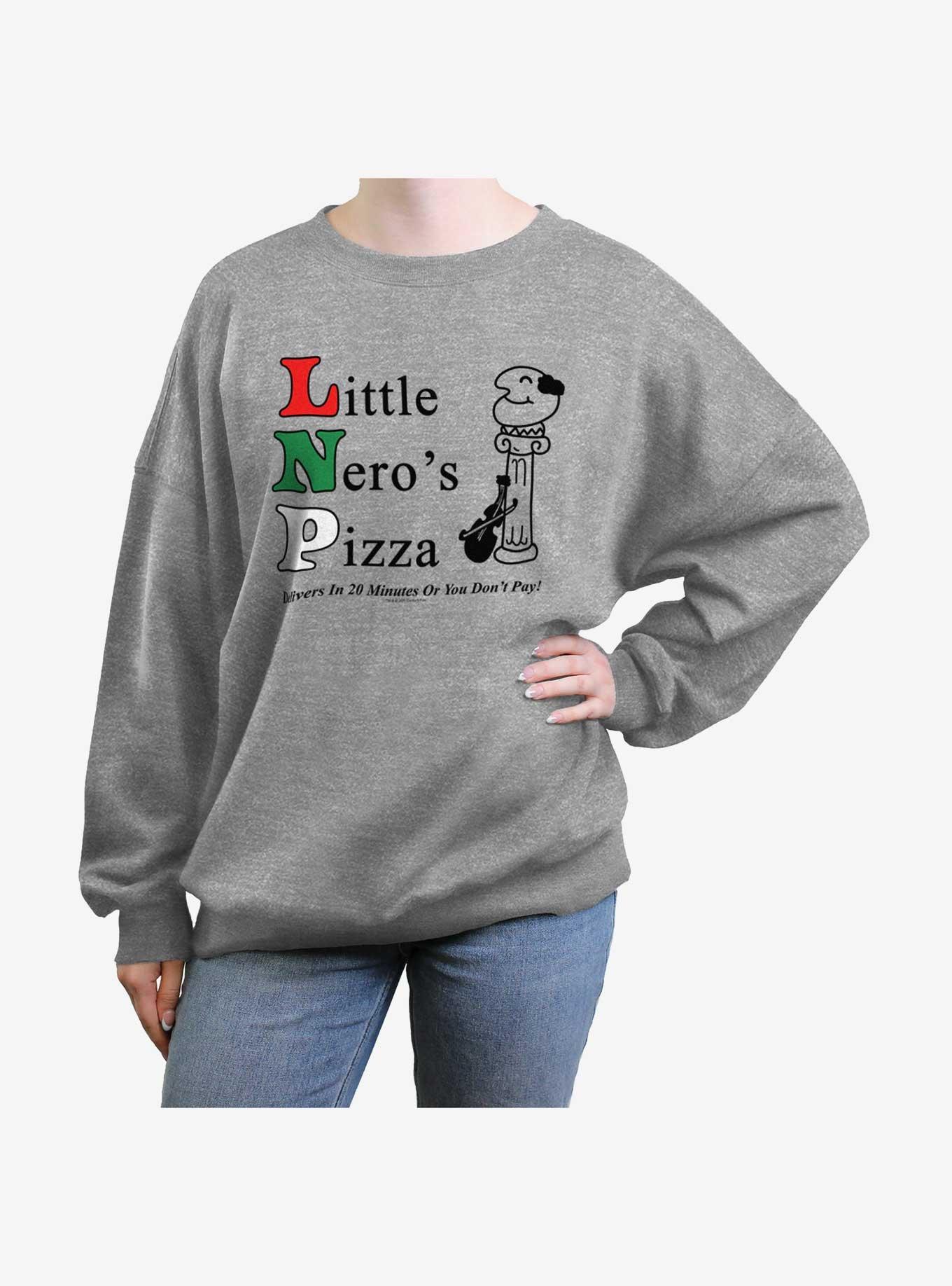 Home Alone Little Neros Pizza Girls Oversized Sweatshirt