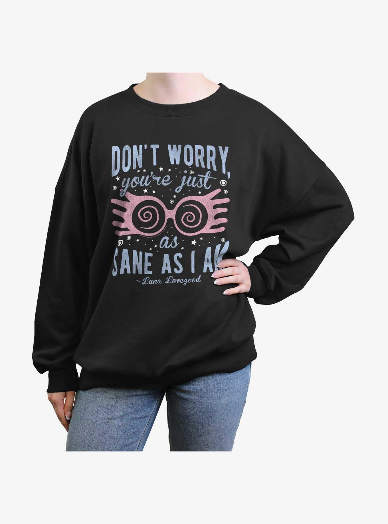 Harry Potter Just As Sane As Luna Girls Oversized Sweatshirt, , hi-res