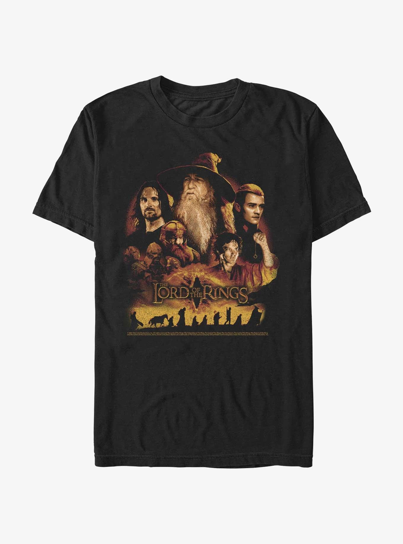 Lord Ring Character Heads T-Shirt, BLACK, hi-res