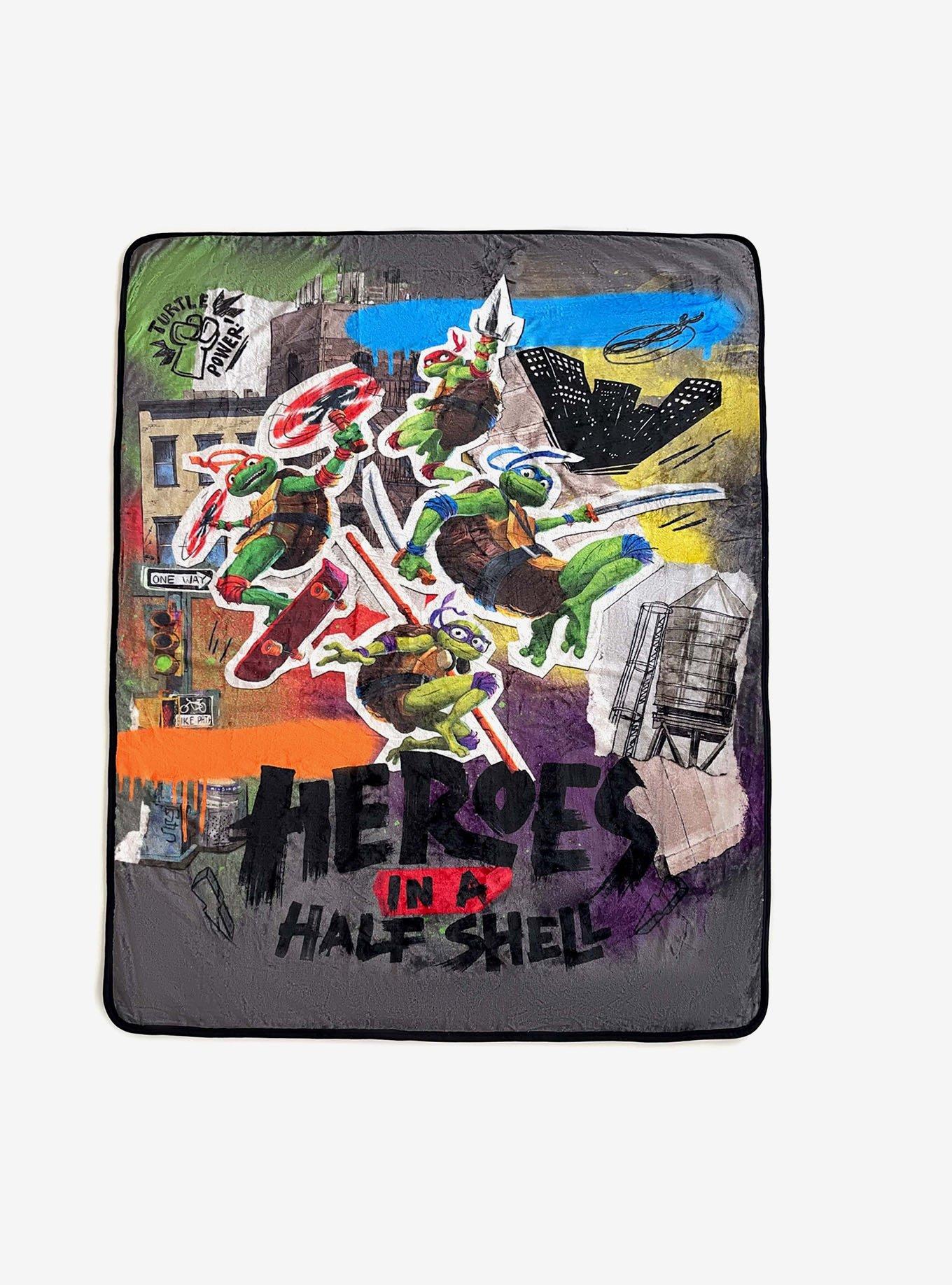 TMNT Mutant Mayhem Collage Silk Touch Sherpa Blanket, , hi-res