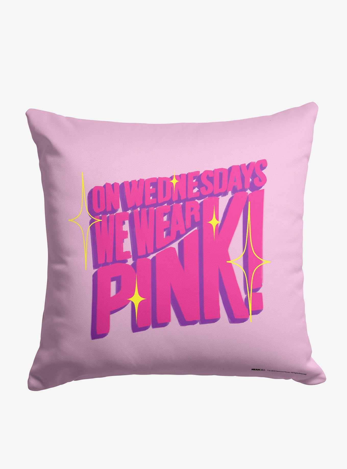 Mean Girls We Wear Pink Printed Throw Pillow, , hi-res