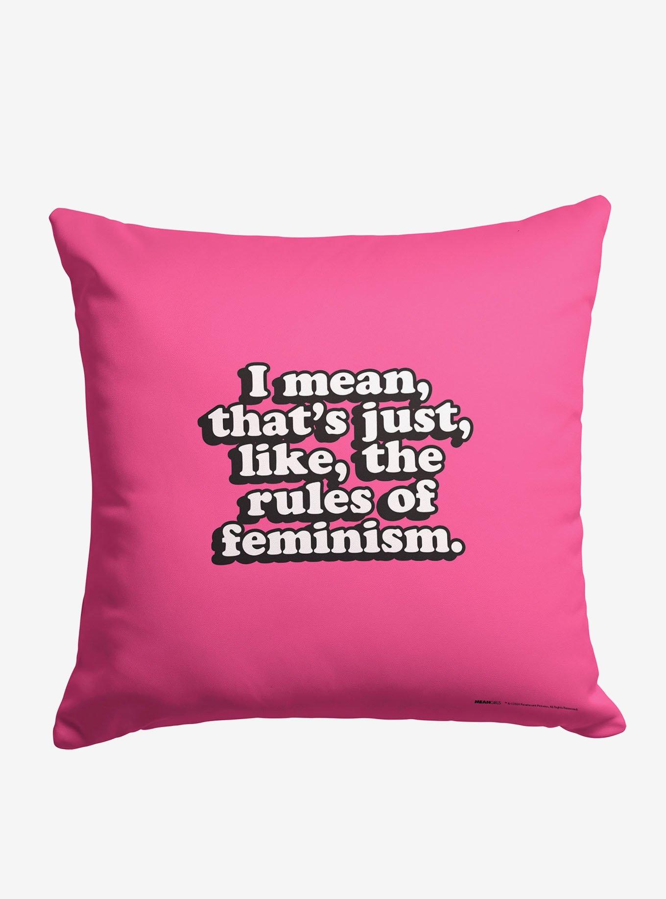 Mean Girls Rules Of Feminism Printed Throw Pillow, , hi-res