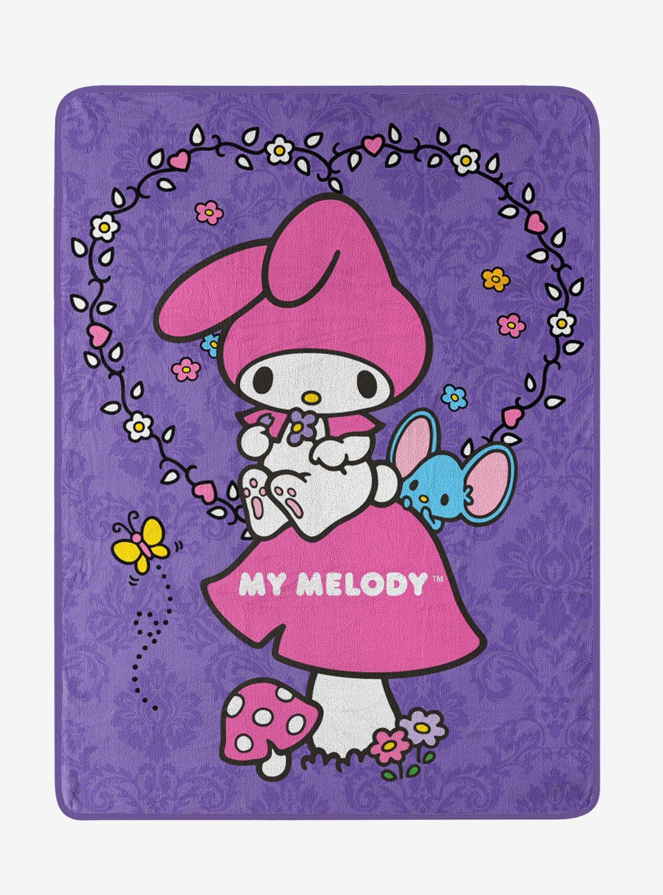 My Melody Lavender Petals Micro Raschel Blanket, , hi-res