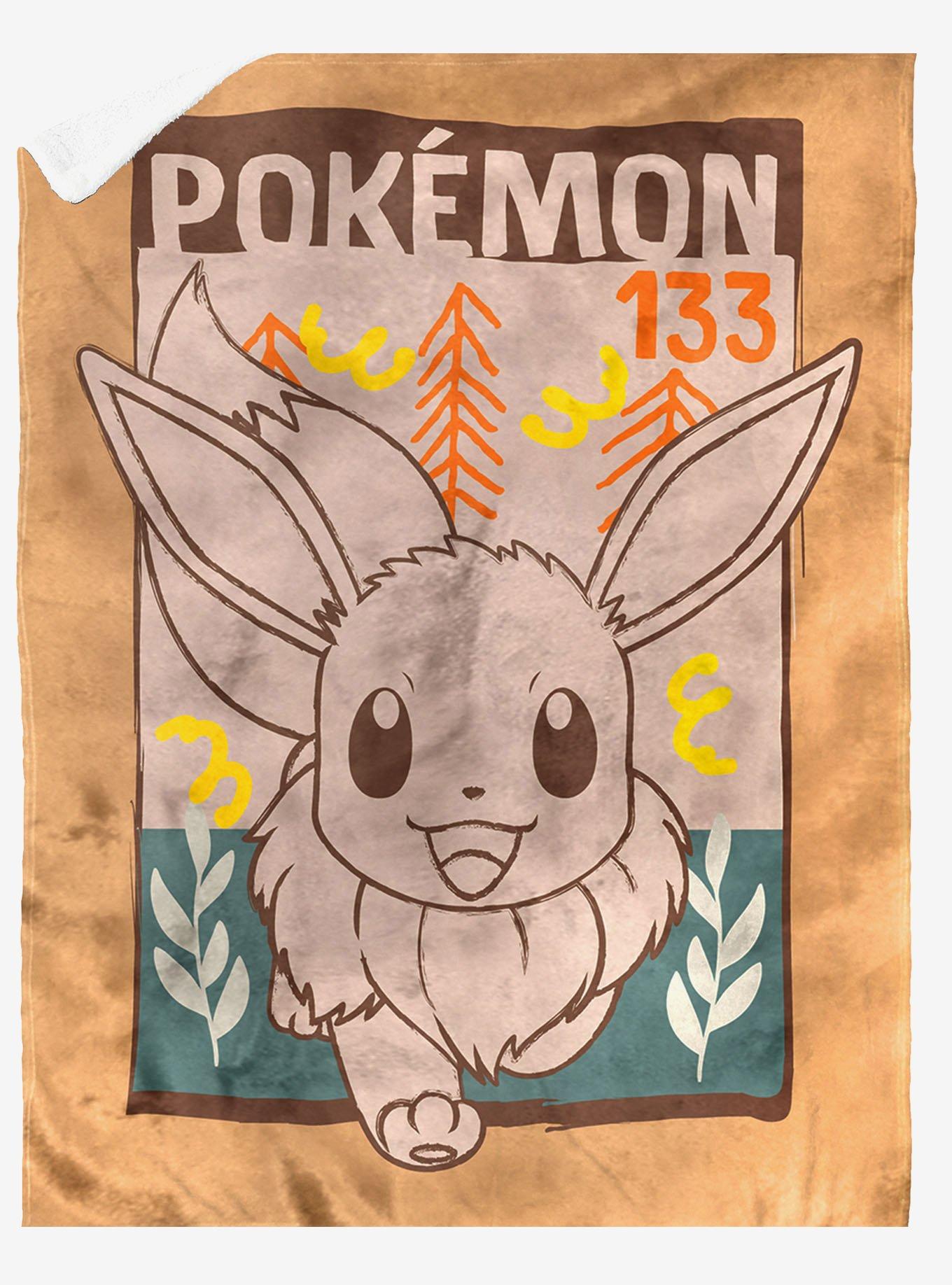 Pokémon Eevee In the Wild Mink Sherpa Blanket, , hi-res