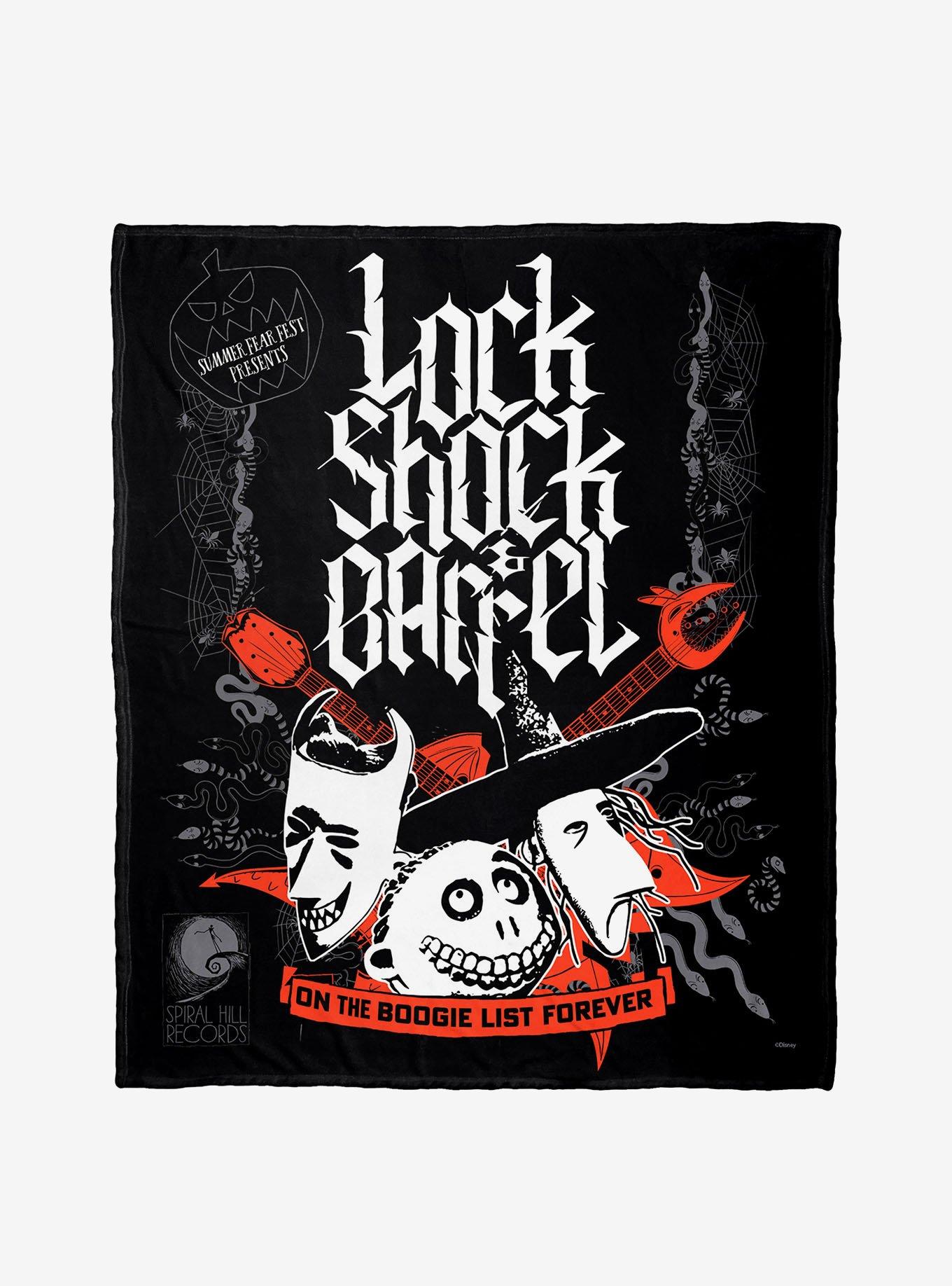 Disney Nightmare Before Christmas Lock Shock Barrel Live2Nite Silk Touch Blanket, , hi-res