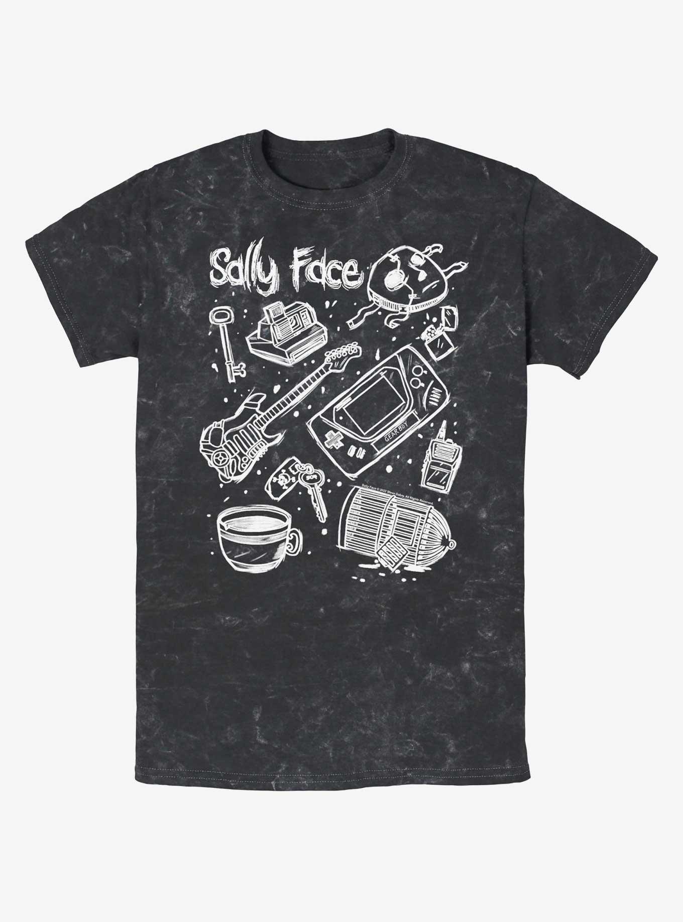 Sally Face Doodle Mineral Wash T-Shirt, , hi-res