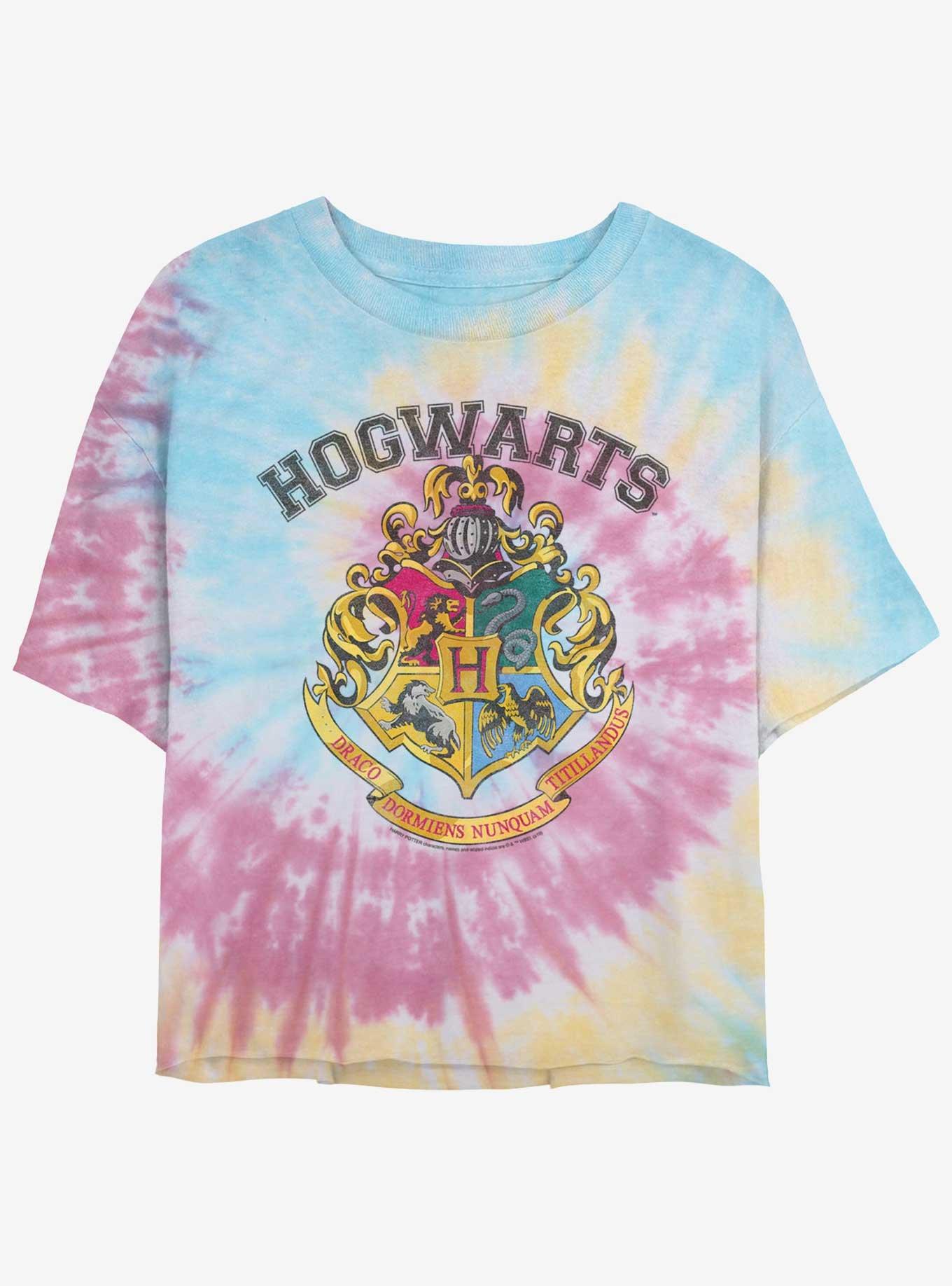 Harry Potter Vintage Logo Tie-Dye Girls Crop T-Shirt, , hi-res