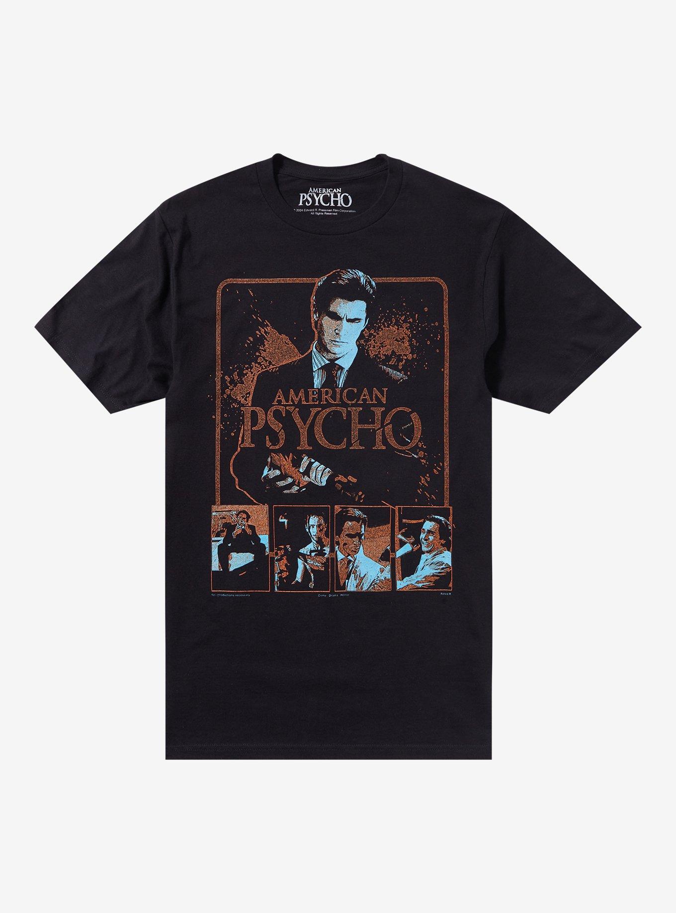 American Psycho Splatter Portrait T-Shirt, BLACK, hi-res