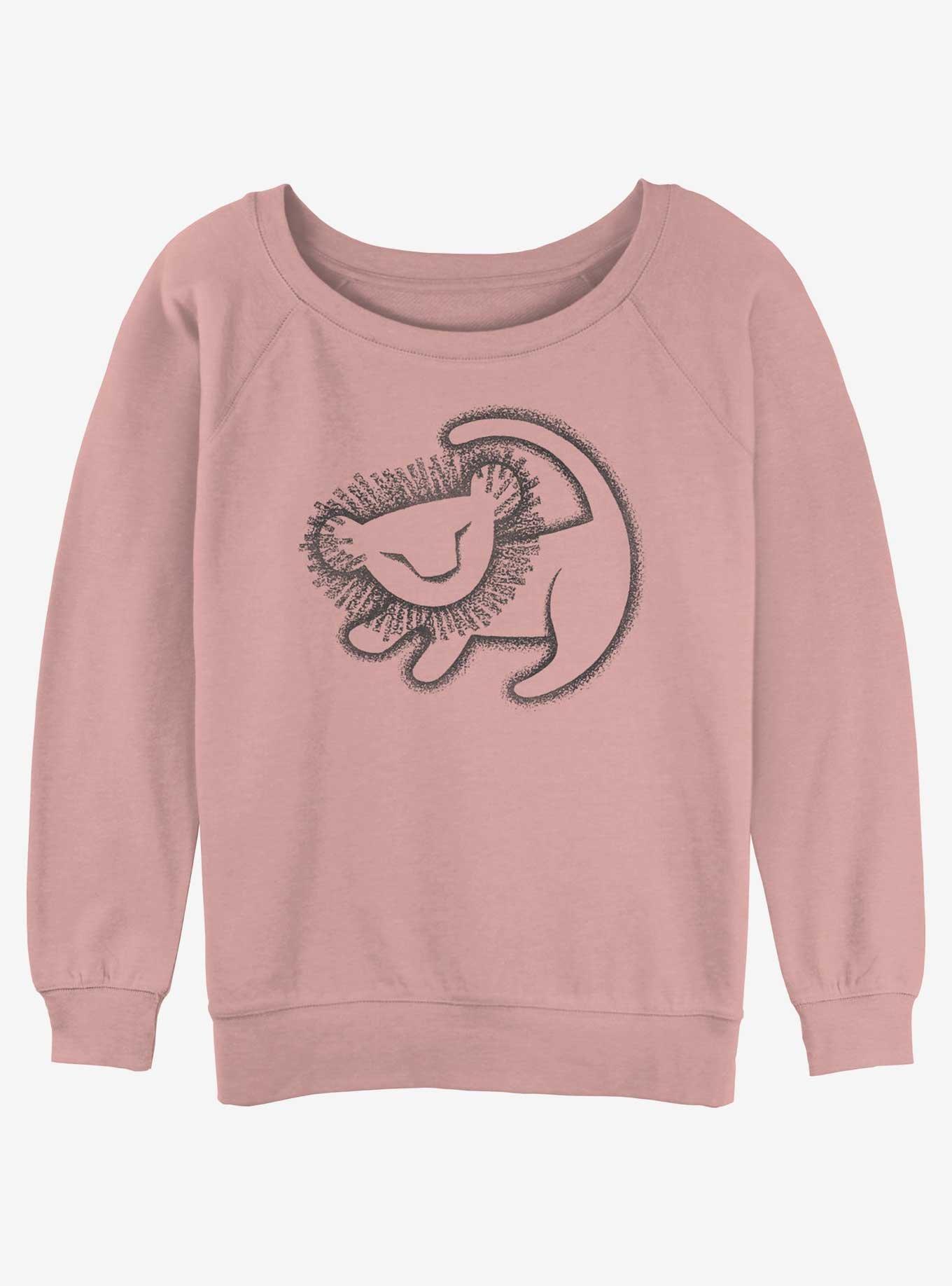 Disney The Lion King Simba Cave Painting Womens Slouchy Sweatshirt, DESERTPNK, hi-res