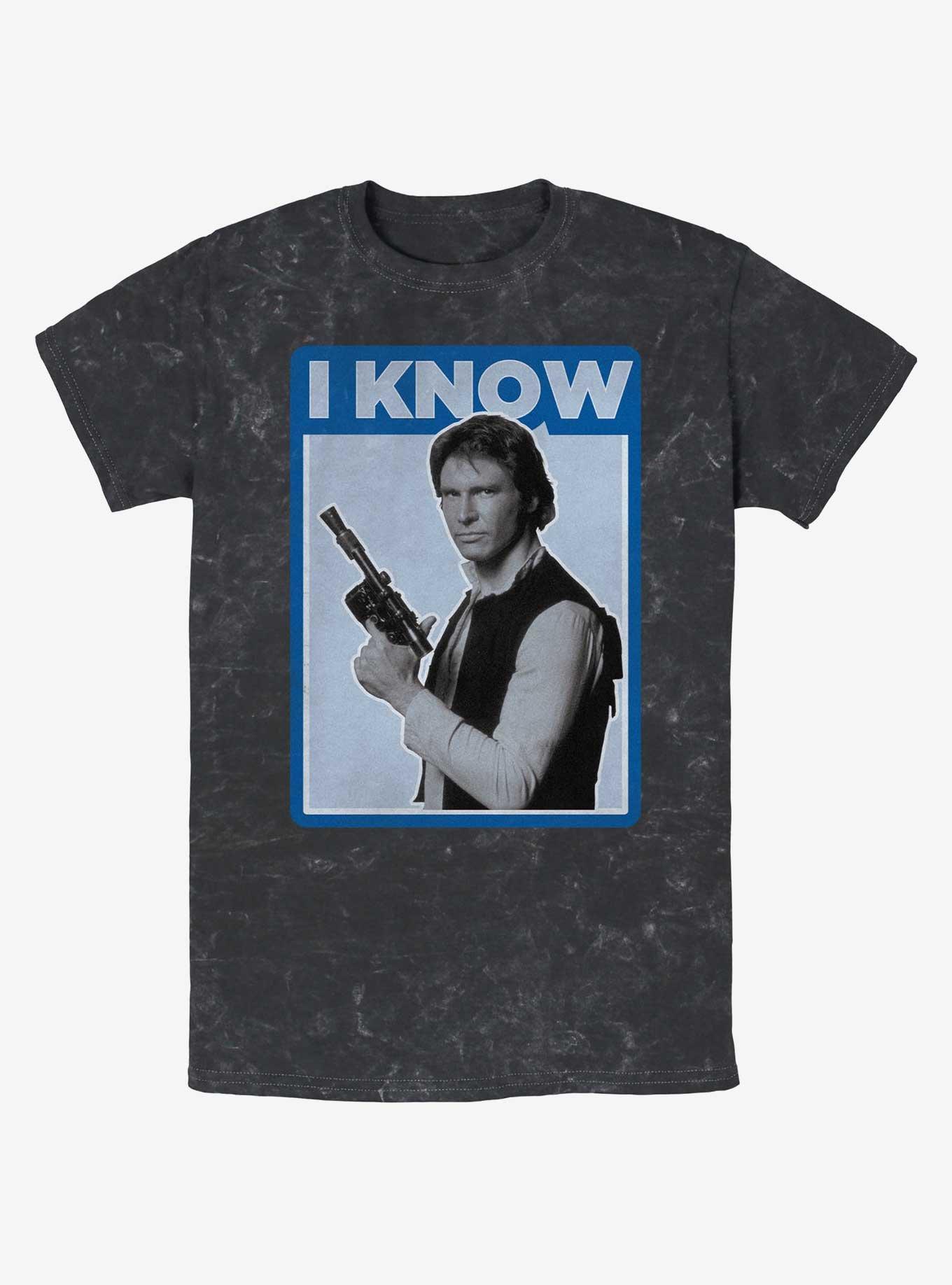 Star Wars Han Solo I Know Mineral Wash T-Shirt, BLACK, hi-res