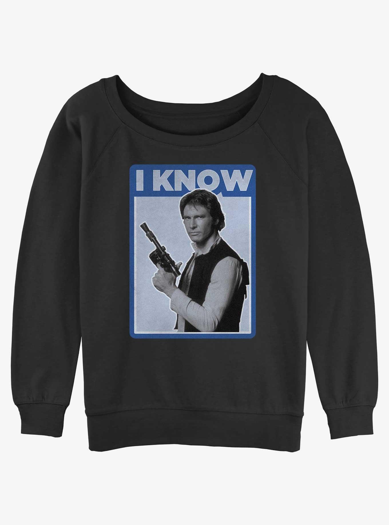 Star Wars Han Solo I Know Womens Slouchy Sweatshirt, BLACK, hi-res