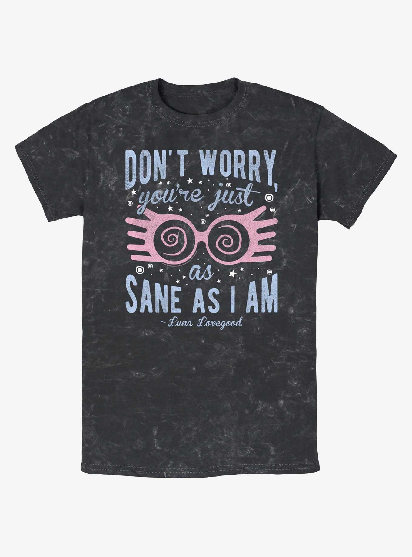 Harry Potter Just As Sane As Luna Mineral Wash T-Shirt, BLACK, hi-res