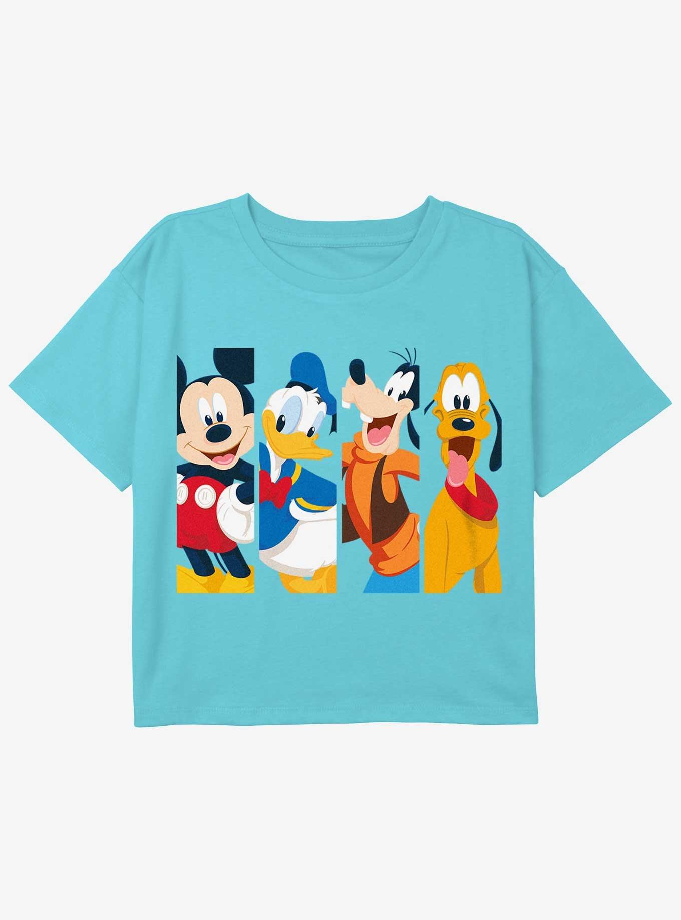 Disney Mickey Mouse Bro Time Youth Girls Boxy Crop T-Shirt