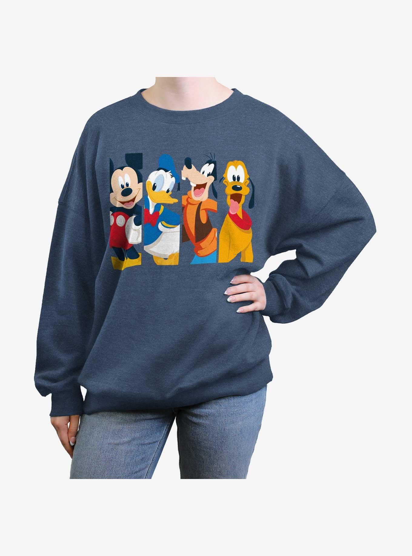 Disney Mickey Mouse Bro Time Womens Oversized Sweatshirt, BLUEHTR, hi-res