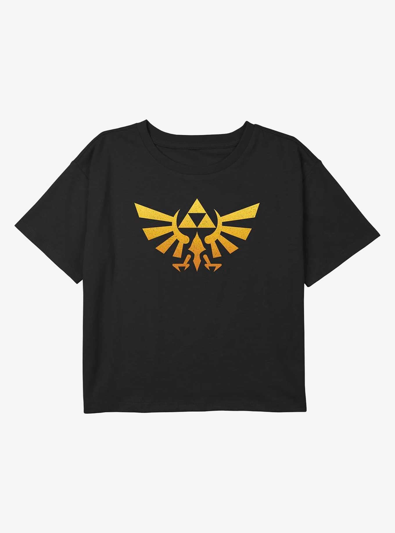 Nintendo Triforce Emblem Youth Girls Boxy Crop T-Shirt, , hi-res