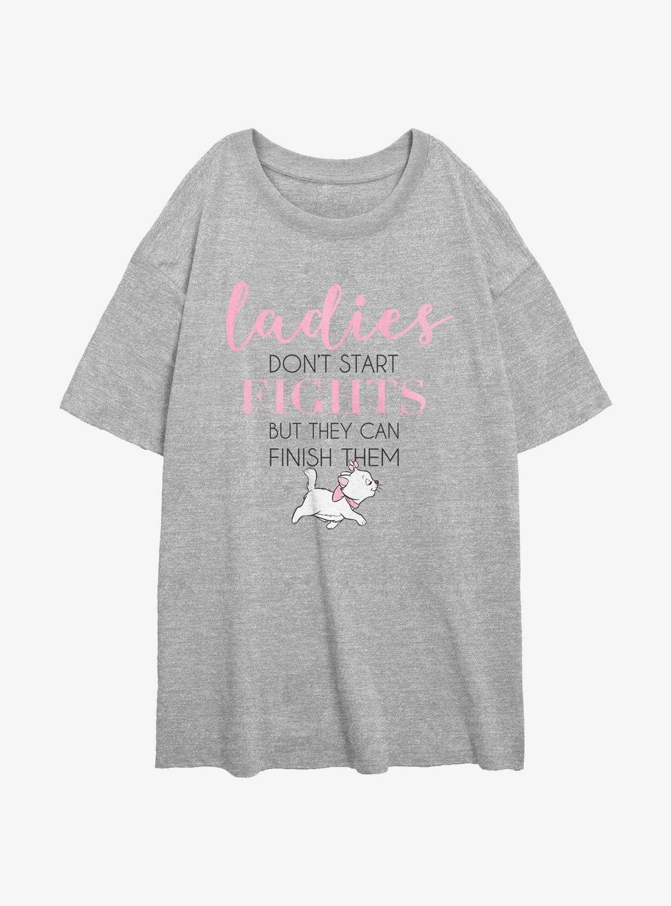 Disney The AristoCats Marie Ladies Don't Start Fights Womens Oversized T-Shirt