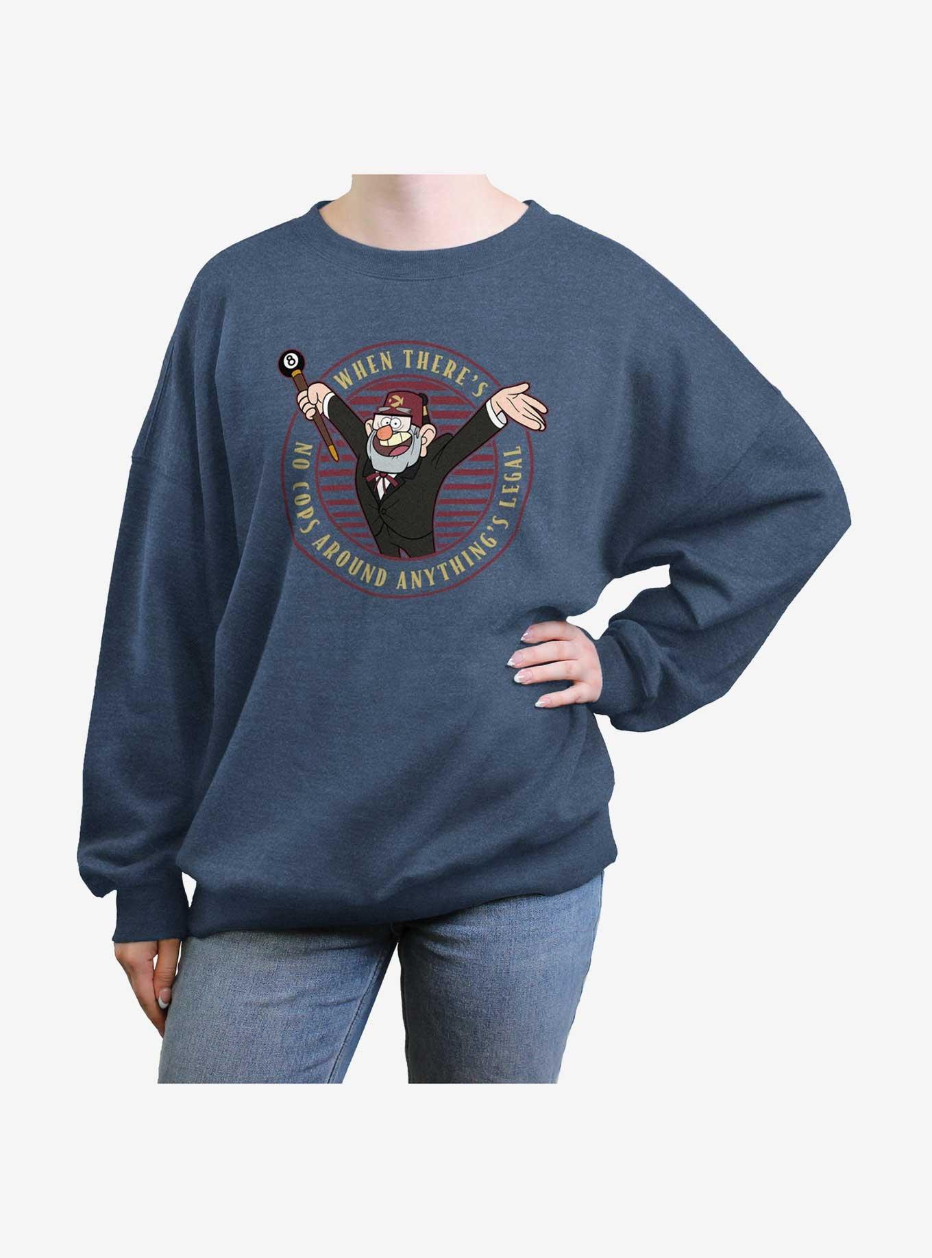 Disney Gravity Falls Stan No Cops Womens Oversized Sweatshirt