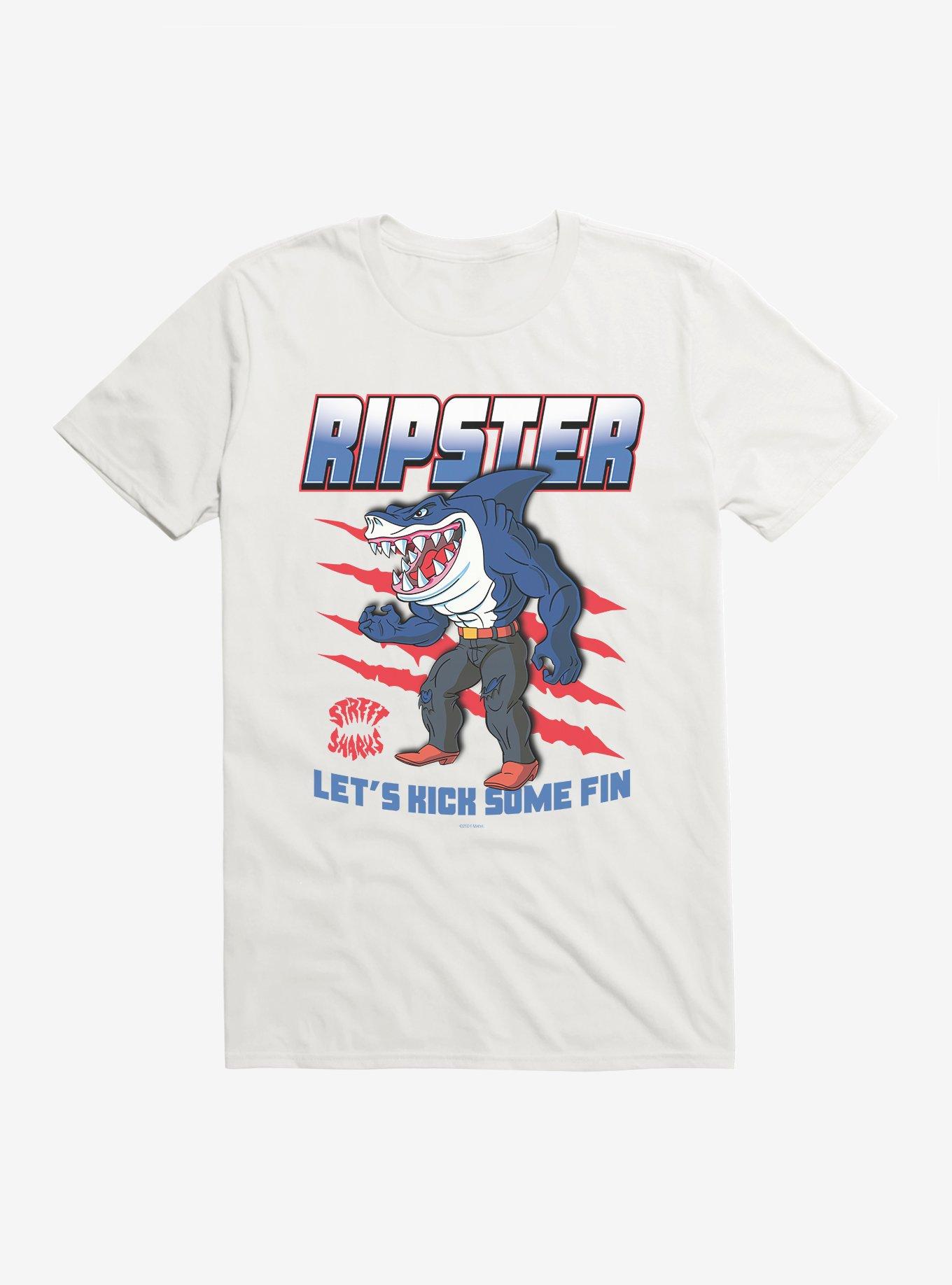 Street Sharks Ripster Let's Kick Some Fin T-Shirt, WHITE, hi-res