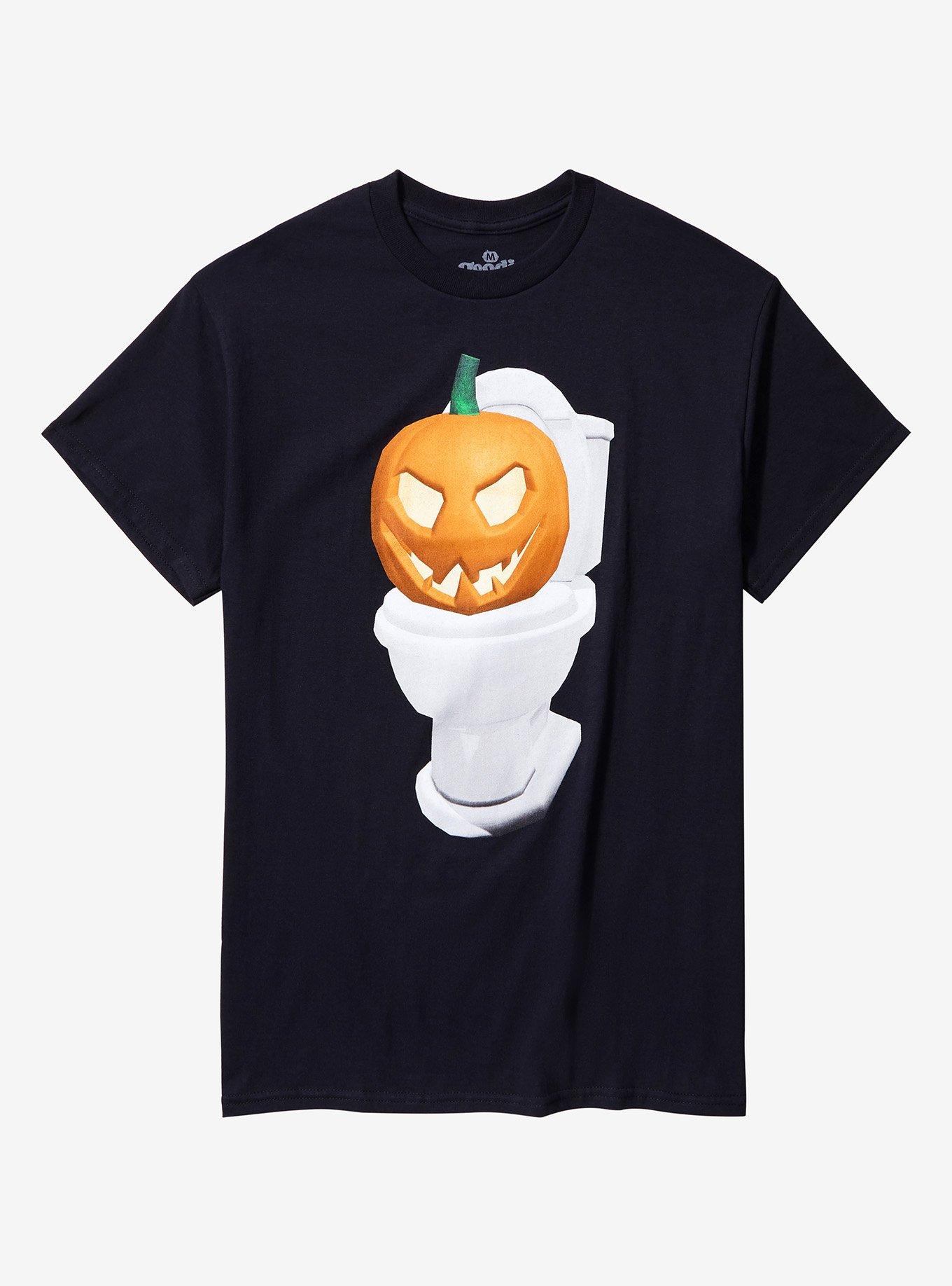 Pumpkin Toilet T-Shirt By Goodie Two Sleeves, BLACK, hi-res