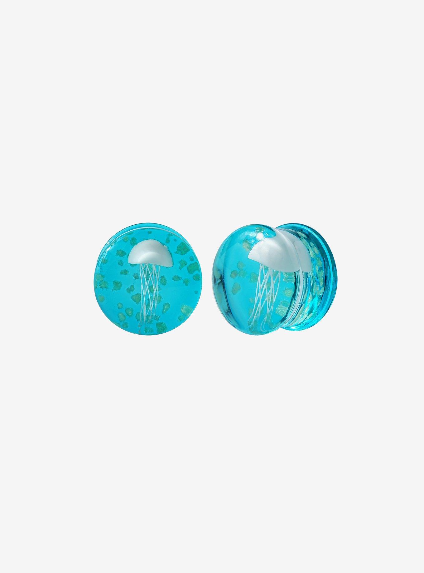 Glass Blue Jellyfish Plug 2 Pack, MULTI, hi-res