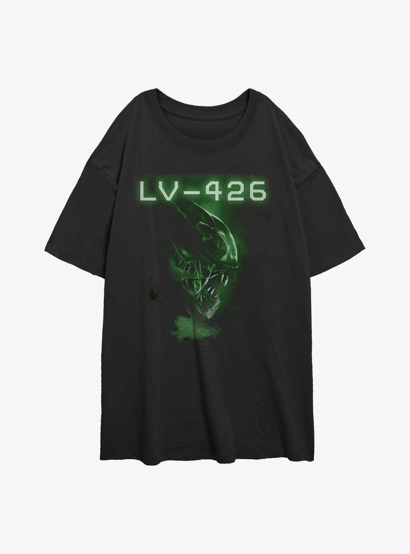 Alien 426 Xenomorph Scan Girls Oversized T-Shirt, BLACK, hi-res