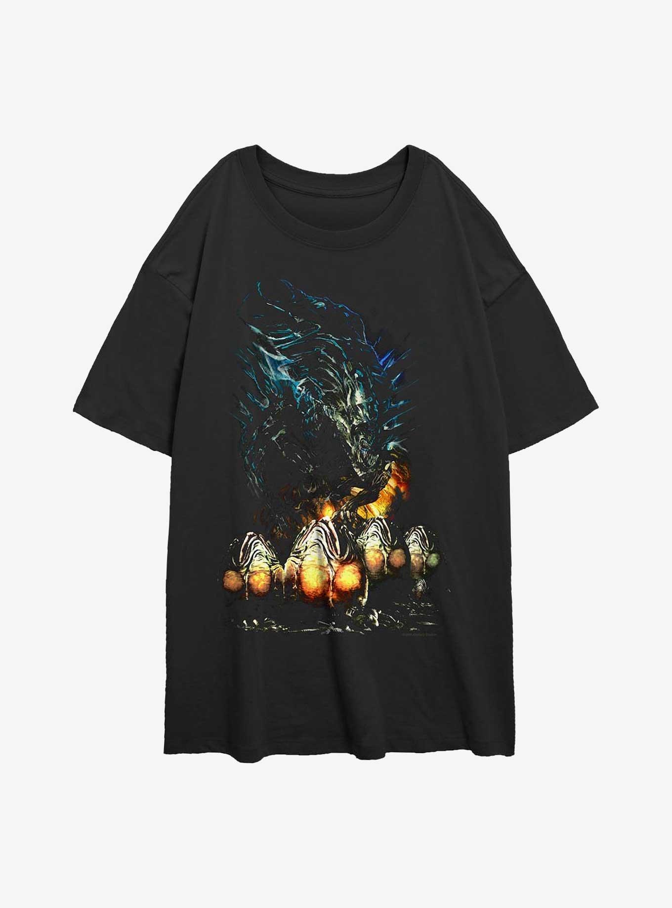 Alien Xenomorph XX121 Girls Oversized T-Shirt, BLACK, hi-res