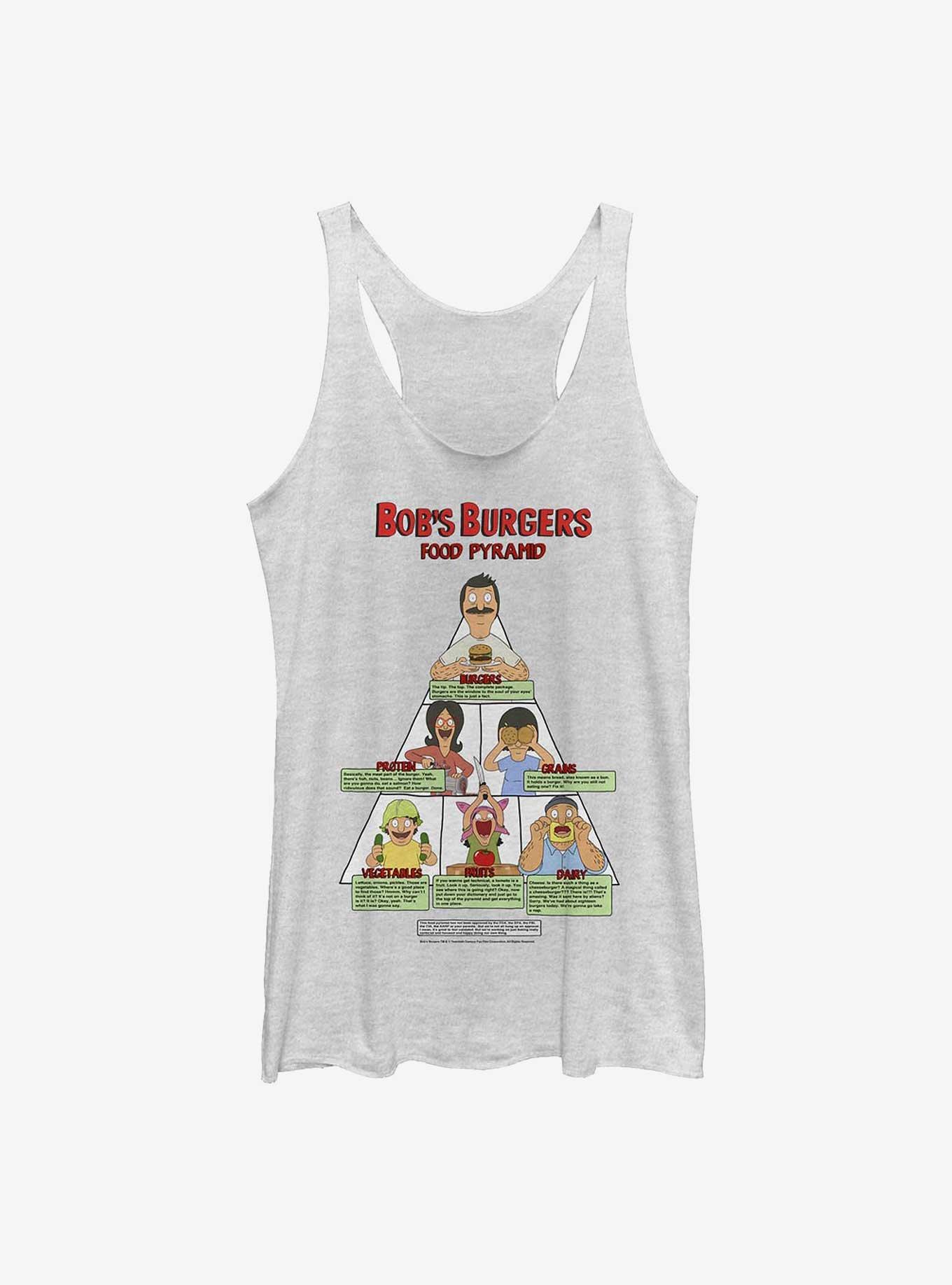 Bob's Burgers Food Pyramid Girls Tank, WHITE HTR, hi-res