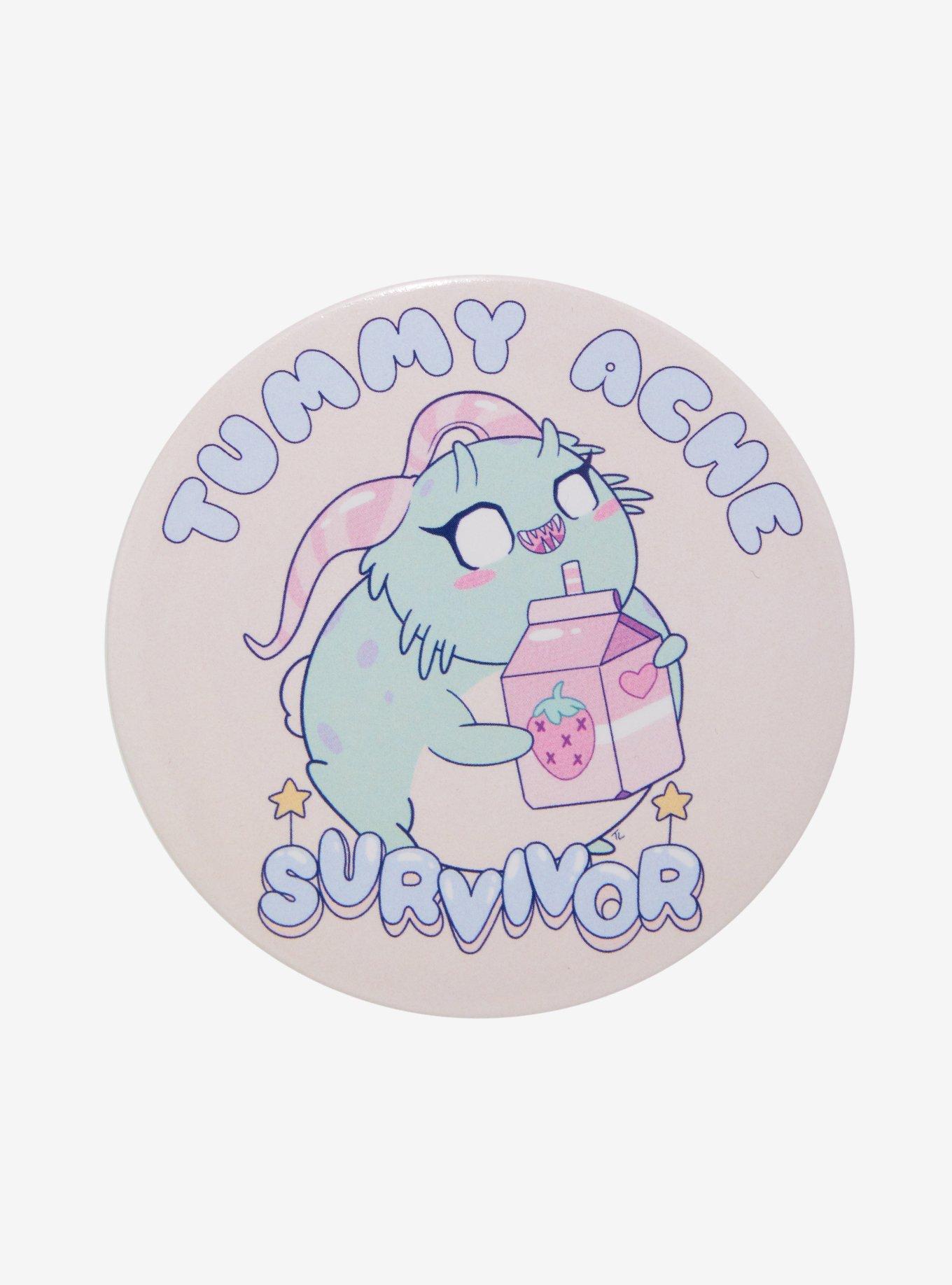 Tummy Ache Survivor 3 Inch Button By Toon Lord, , hi-res