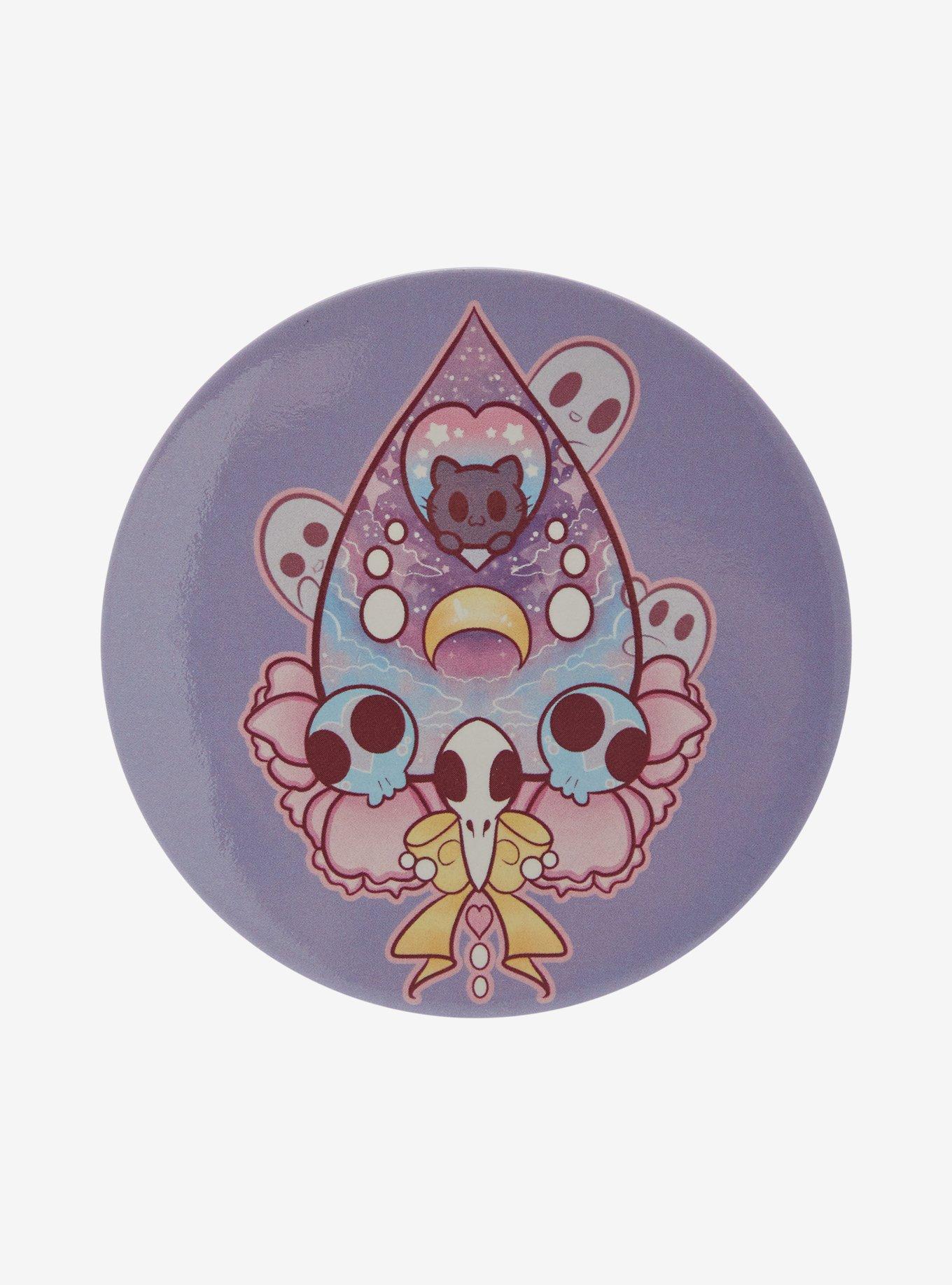 Kawaii Skull Cat Planchette 3 Inch Button, , hi-res