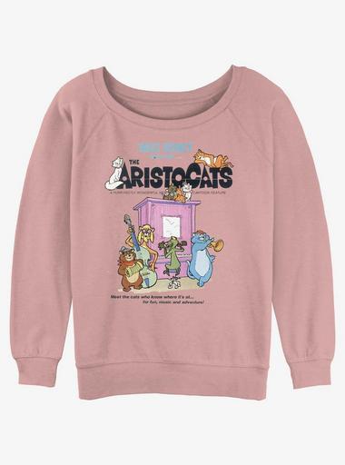 Disney The Aristocats Classic Poster Girls Slouchy Sweatshirt PINK Hot Topic