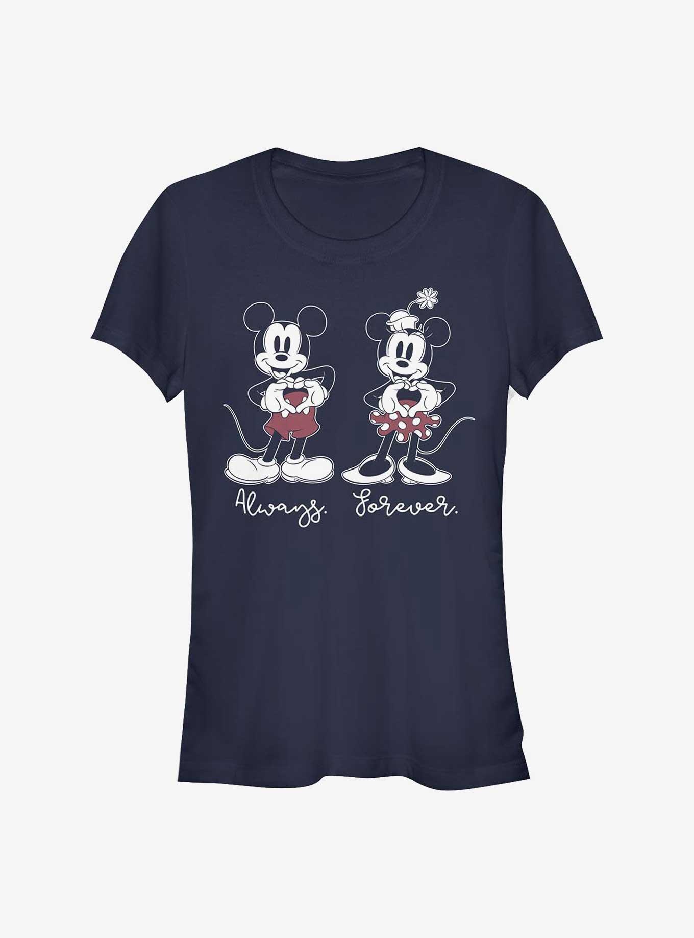 Disney Mickey Mouse & Minnie Mouse Always Forever Girls T-Shirt, NAVY, hi-res