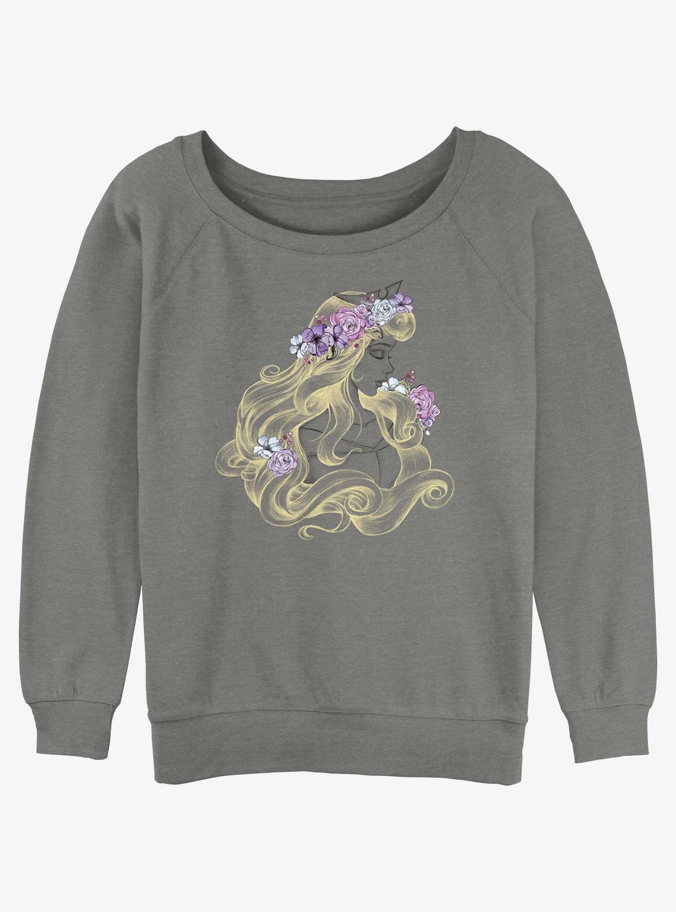 Disney Sleeping Beauty Shimmering Beauty Girls Slouchy Sweatshirt, GRAY HTR, hi-res