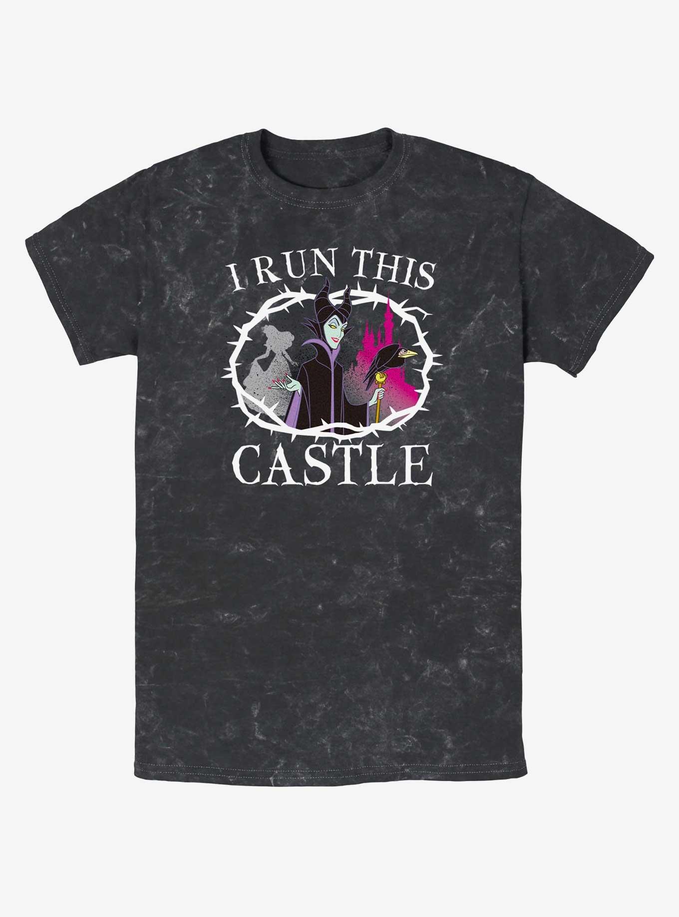 Disney Sleeping Beauty I Run This Castle Mineral Wash T-Shirt, BLACK, hi-res